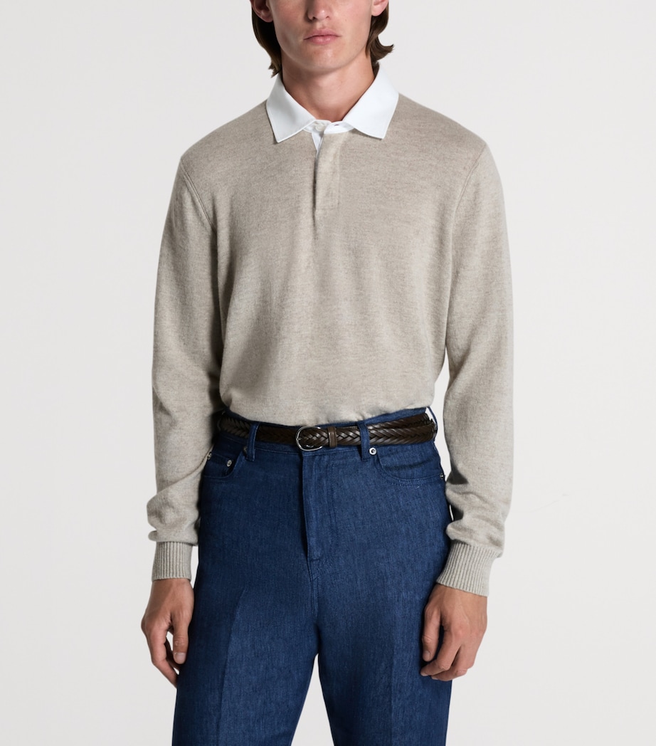 Dunhill Mens Knitted Rugby Sweater Natural Image 4