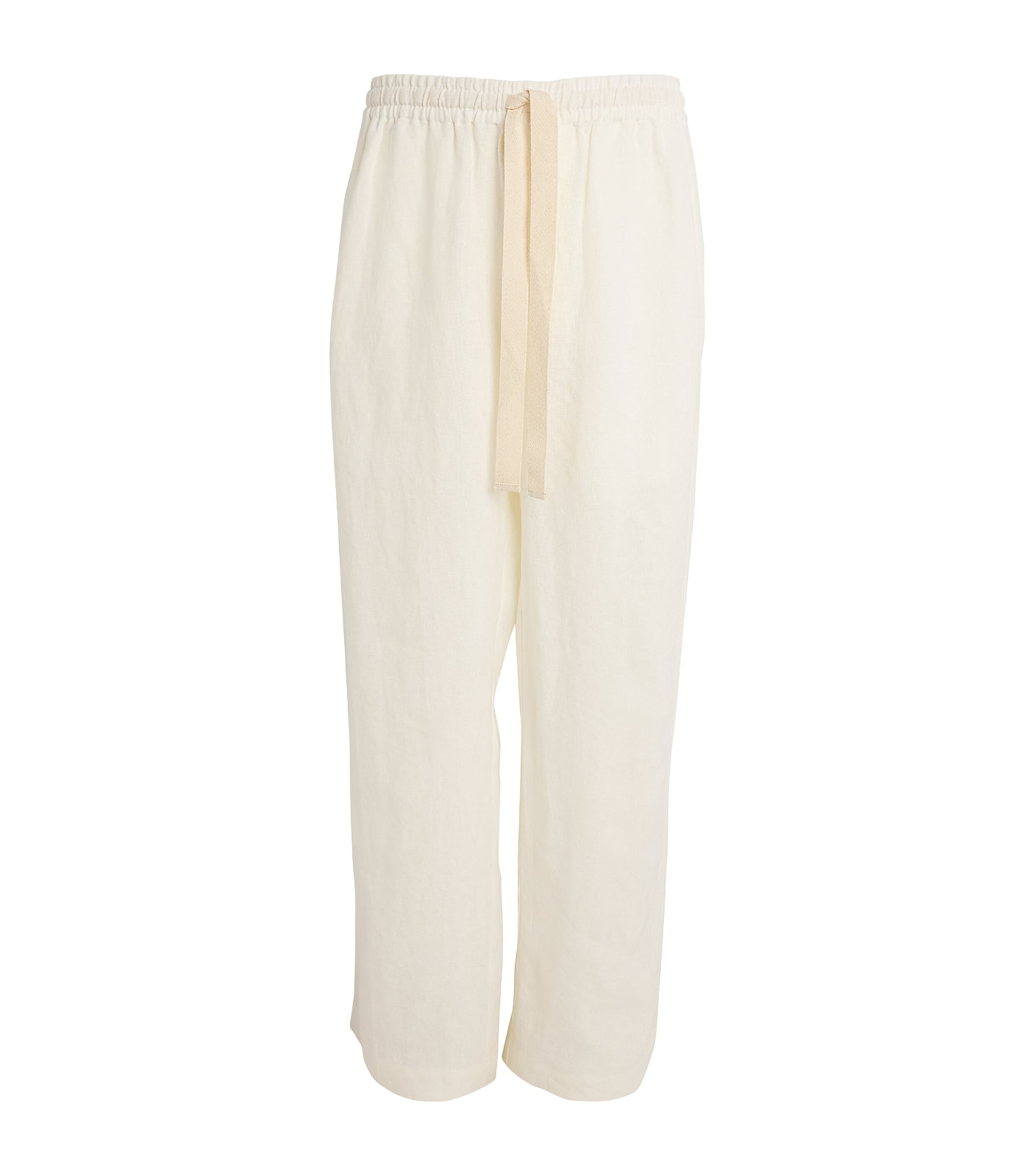 Shop Commas Linen Wide-leg Trousers In White