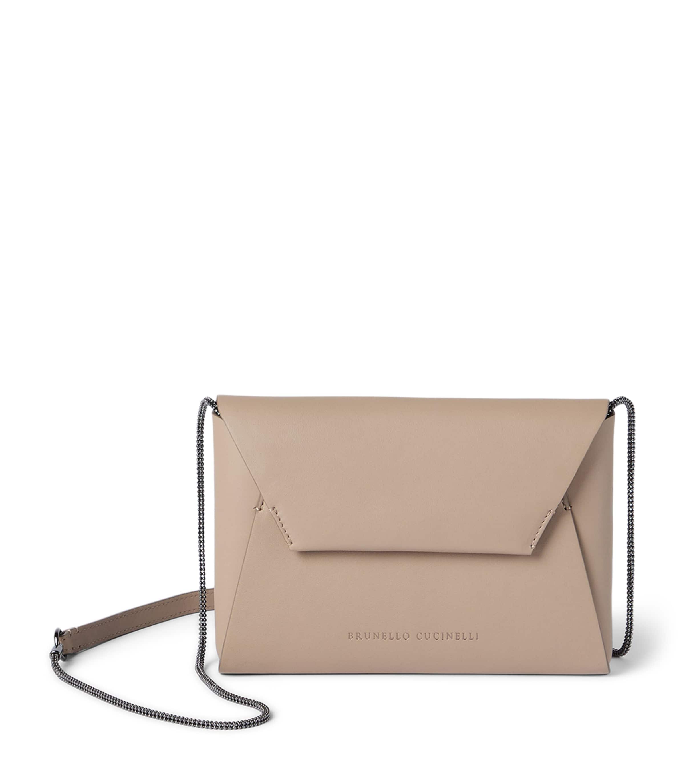 Brunello Cucinelli Leather BC Pochette Clutch Bag Image 1