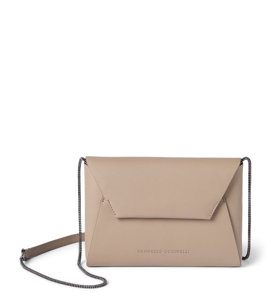 Brunello Cucinelli Leather BC Pochette Clutch Bag Image 1