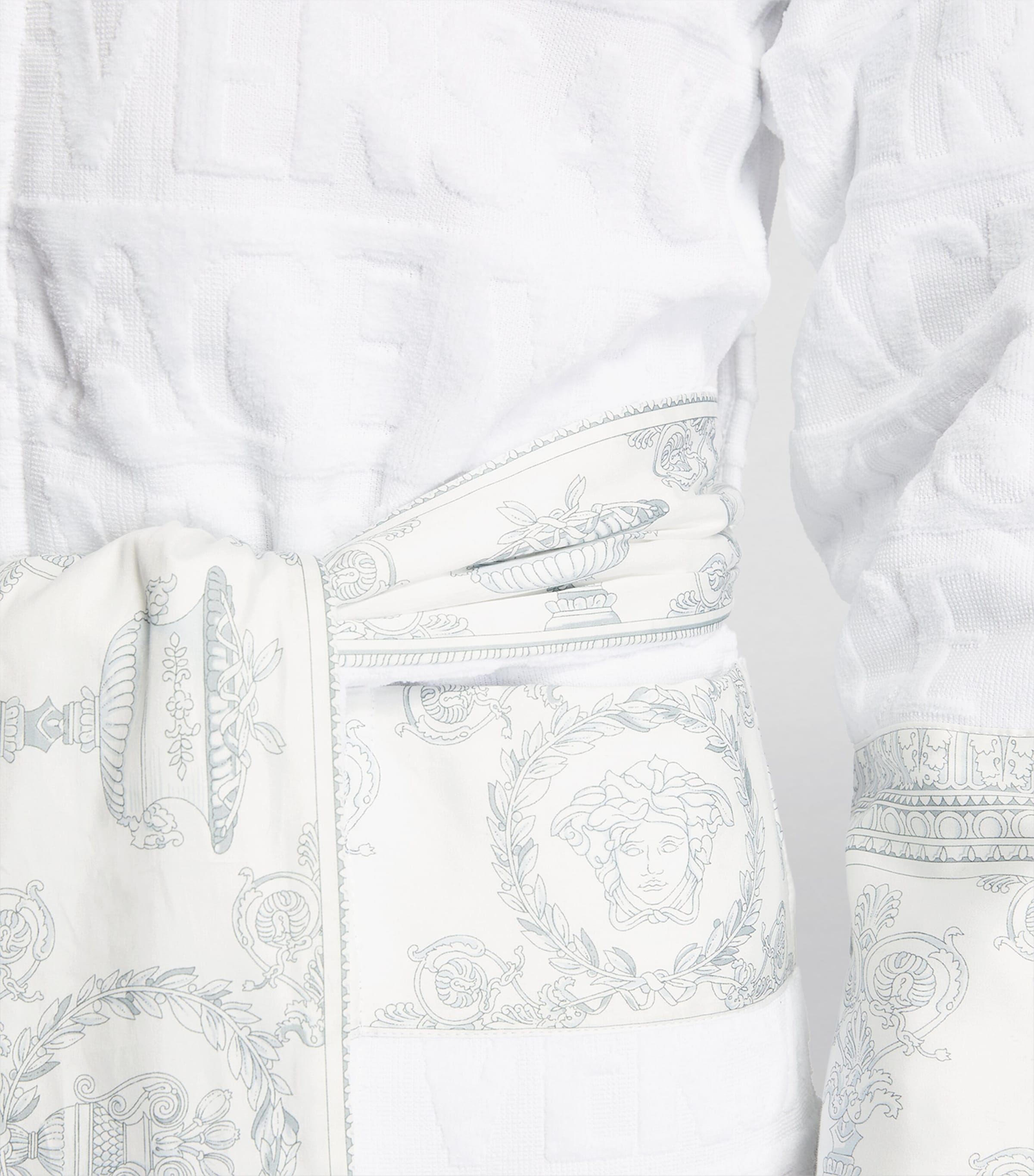 Versace Baroque Bath Robe Wht/wht Image 3