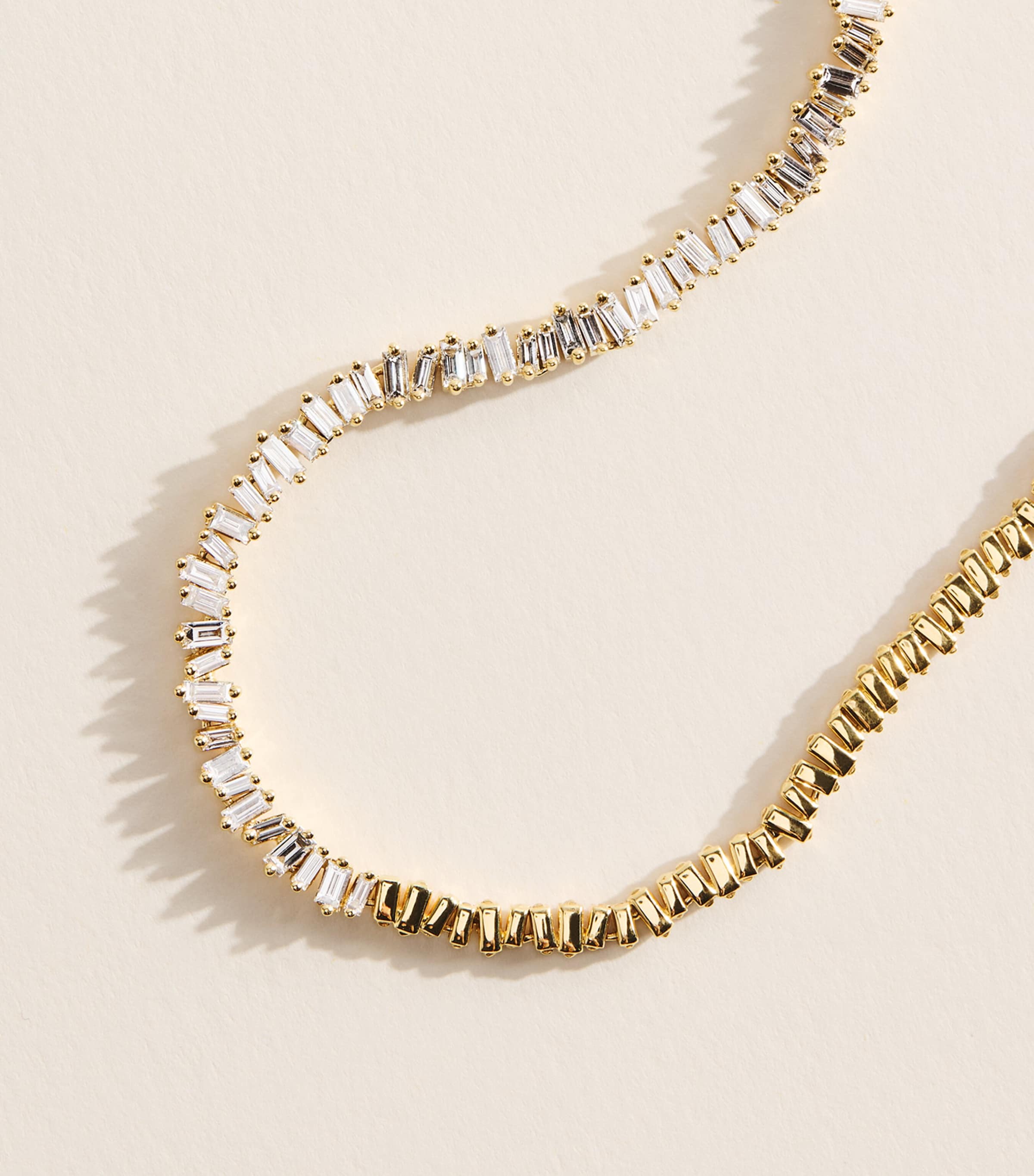 Suzanne Kalan Yellow Gold and Diamond Classic Fireworks Tennis Necklace Yg/wd Image 4