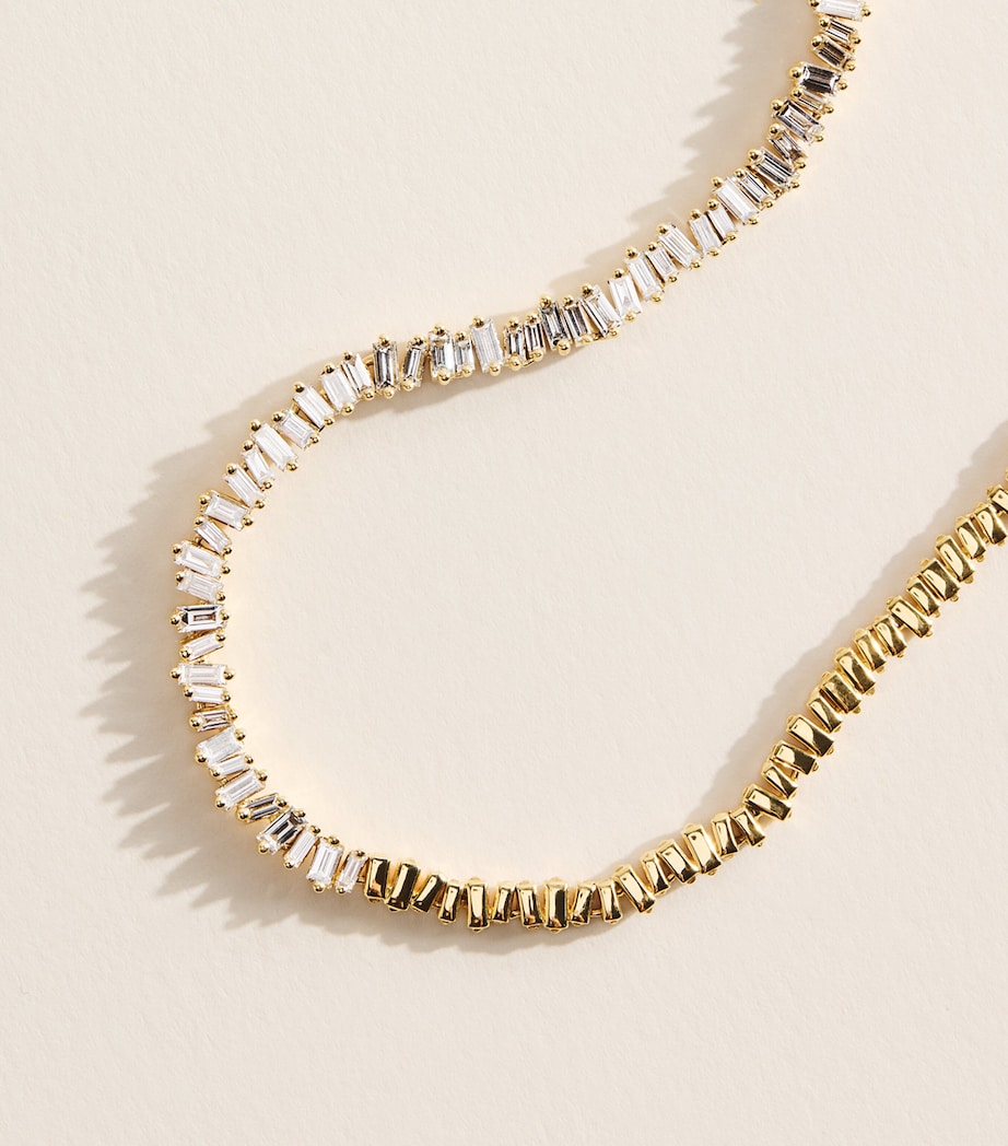 Suzanne Kalan Yellow Gold and Diamond Classic Fireworks Tennis Necklace Yg/wd Image 4