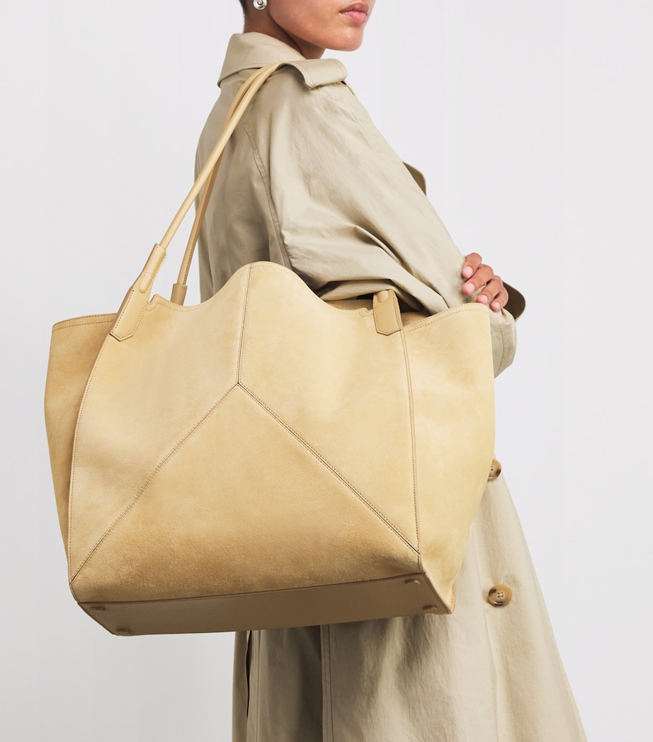 Suede Victoria Tote Bag SAND Image 5