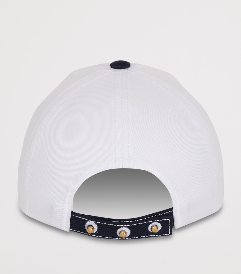 Cotton Logo Baseball Cap GPP BLANC/MARINE Image 3