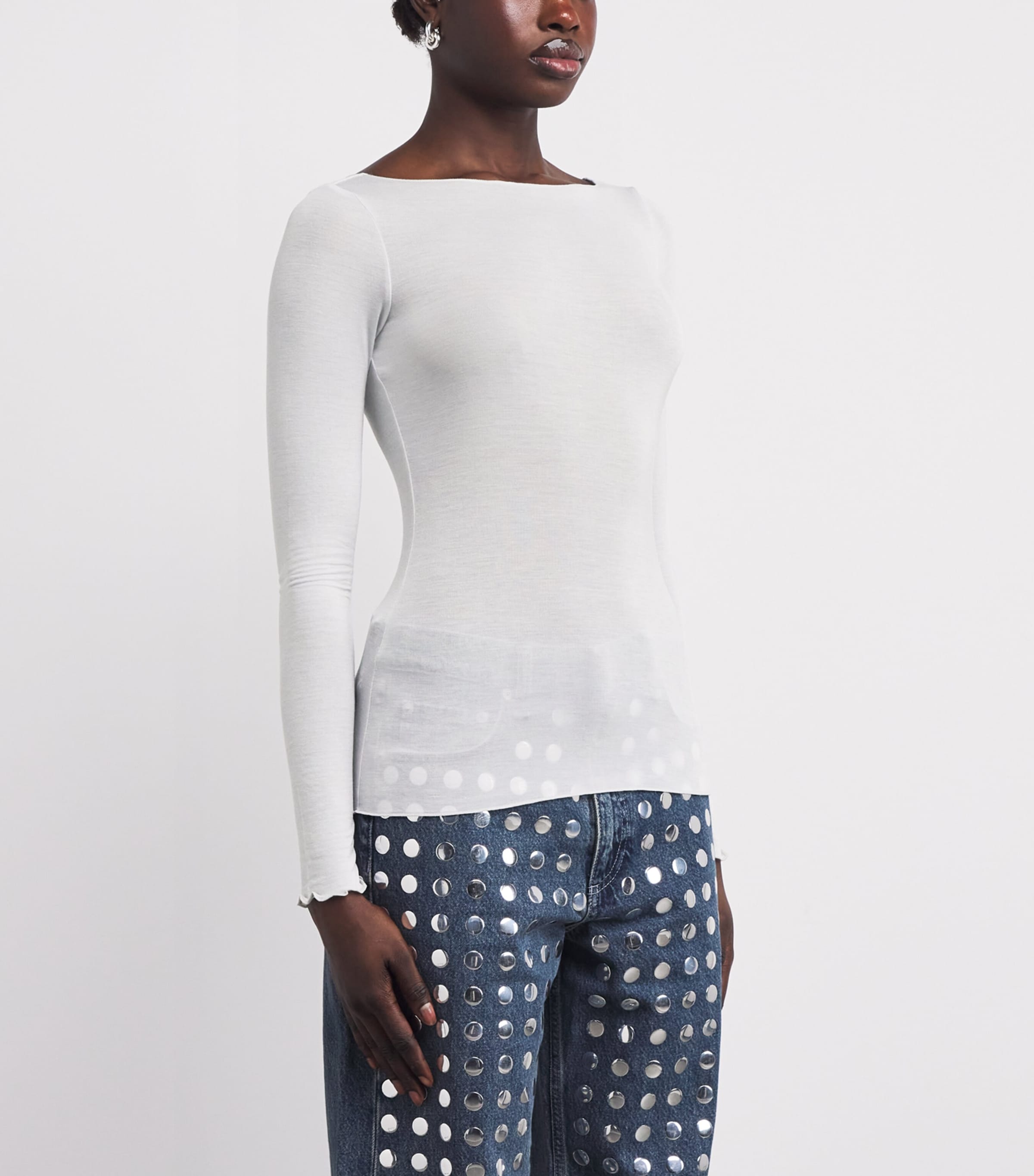 Modal-Blend Boat-Neck T-Shirt MIST Image 3