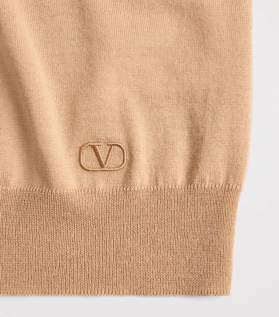 Valentino Garavani Mens Wool VLogo Polo Shirt Image 8