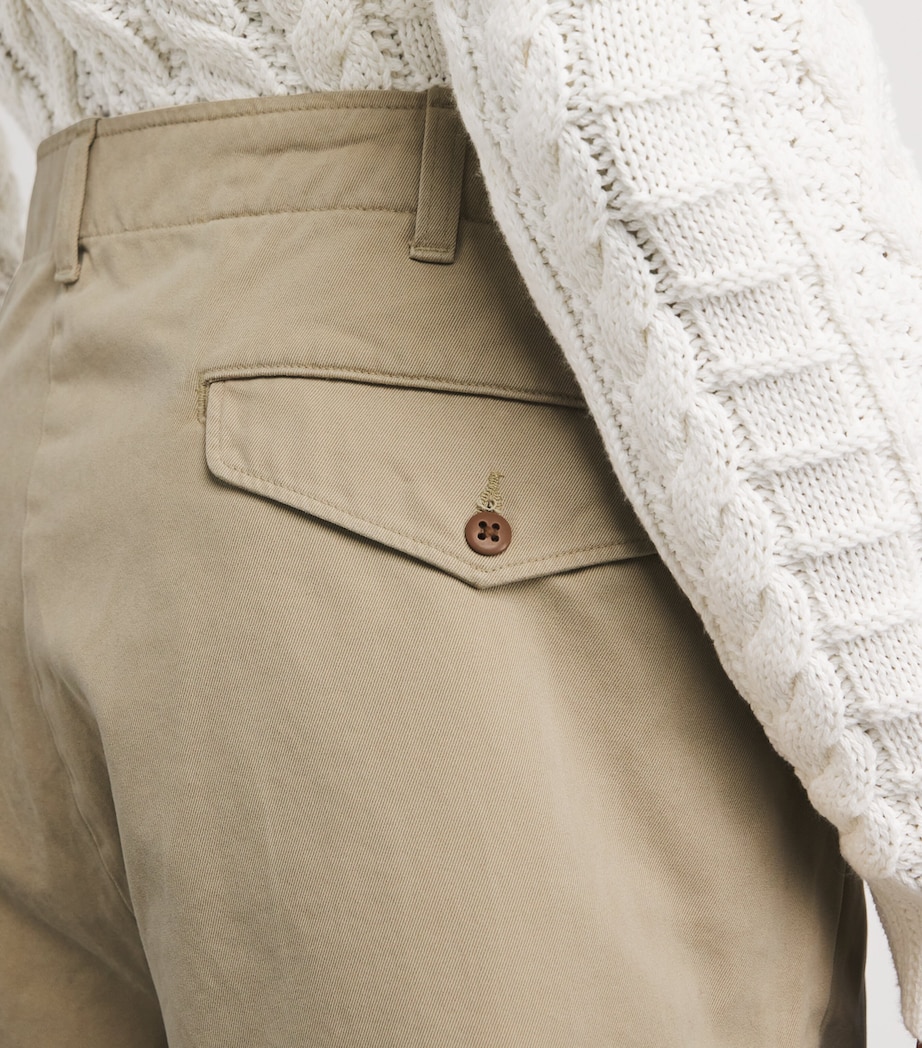 Cotton Distressed Chino Shorts TAN Image 6
