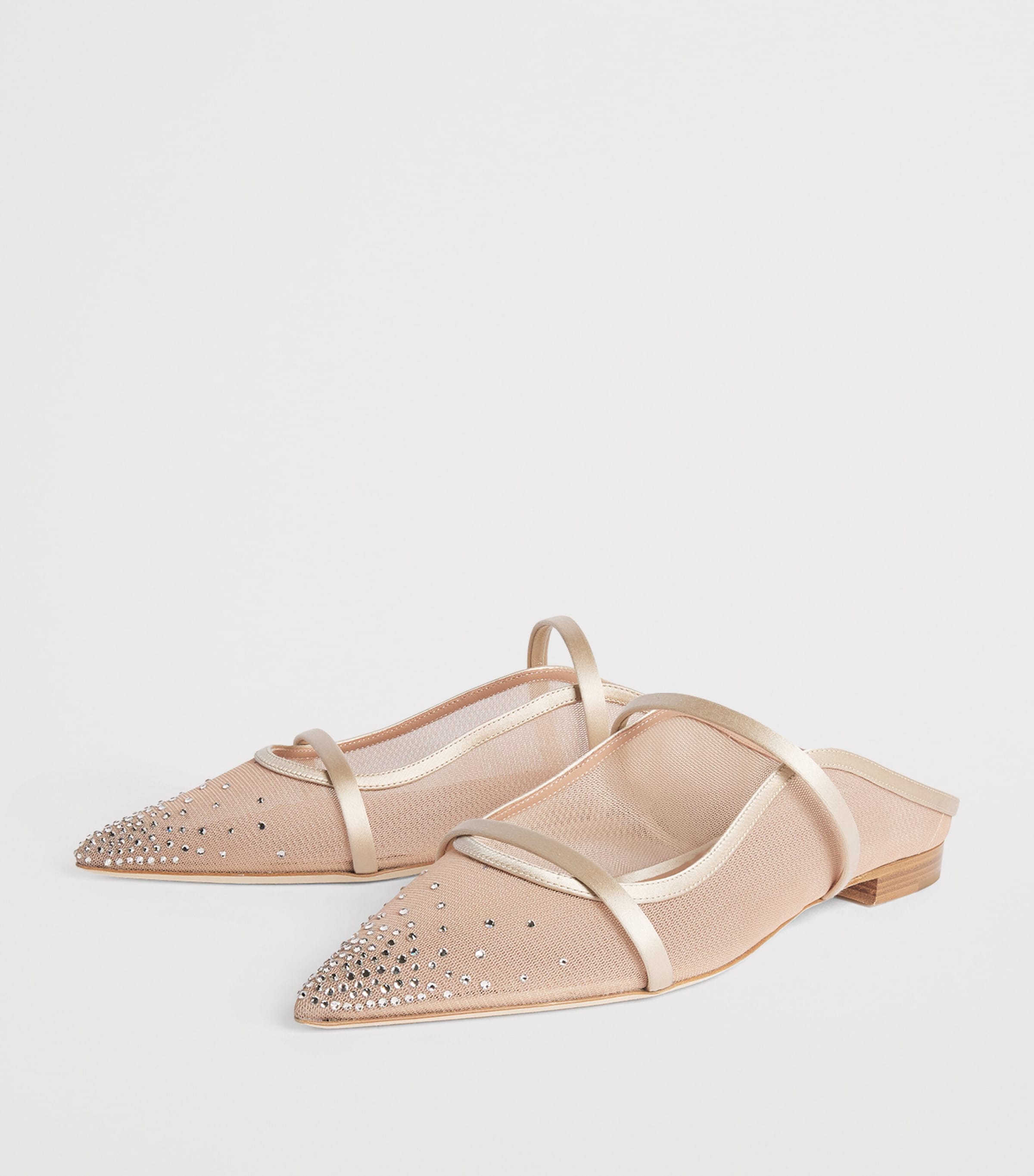 Malone Souliers Embellished Mesh Maureen Mules Beige Image 3
