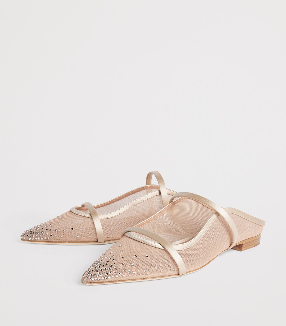 Malone Souliers Embellished Mesh Maureen Mules Beige Image 3