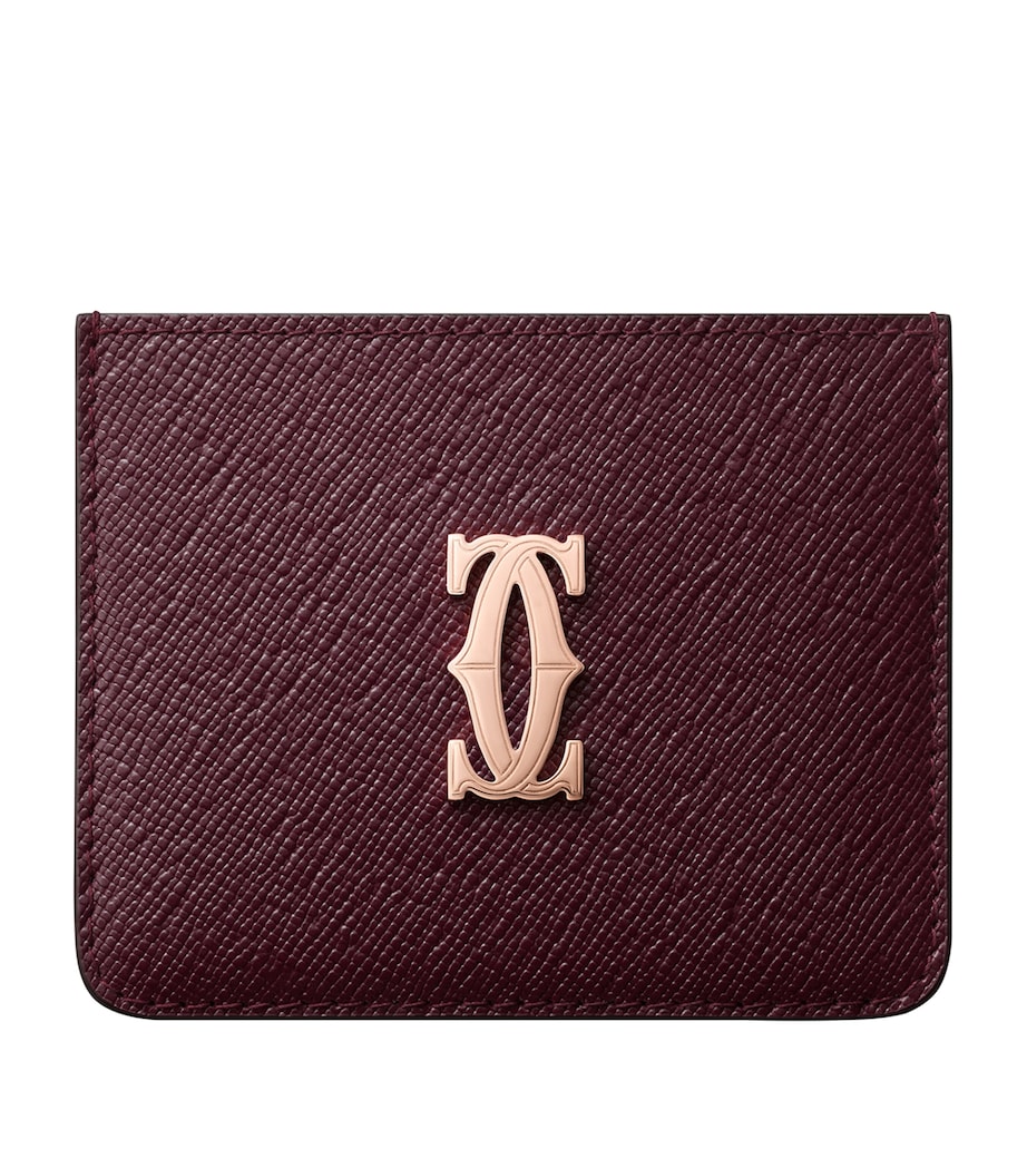 Leather C de Cartier Card Holder GRAPE Image 1