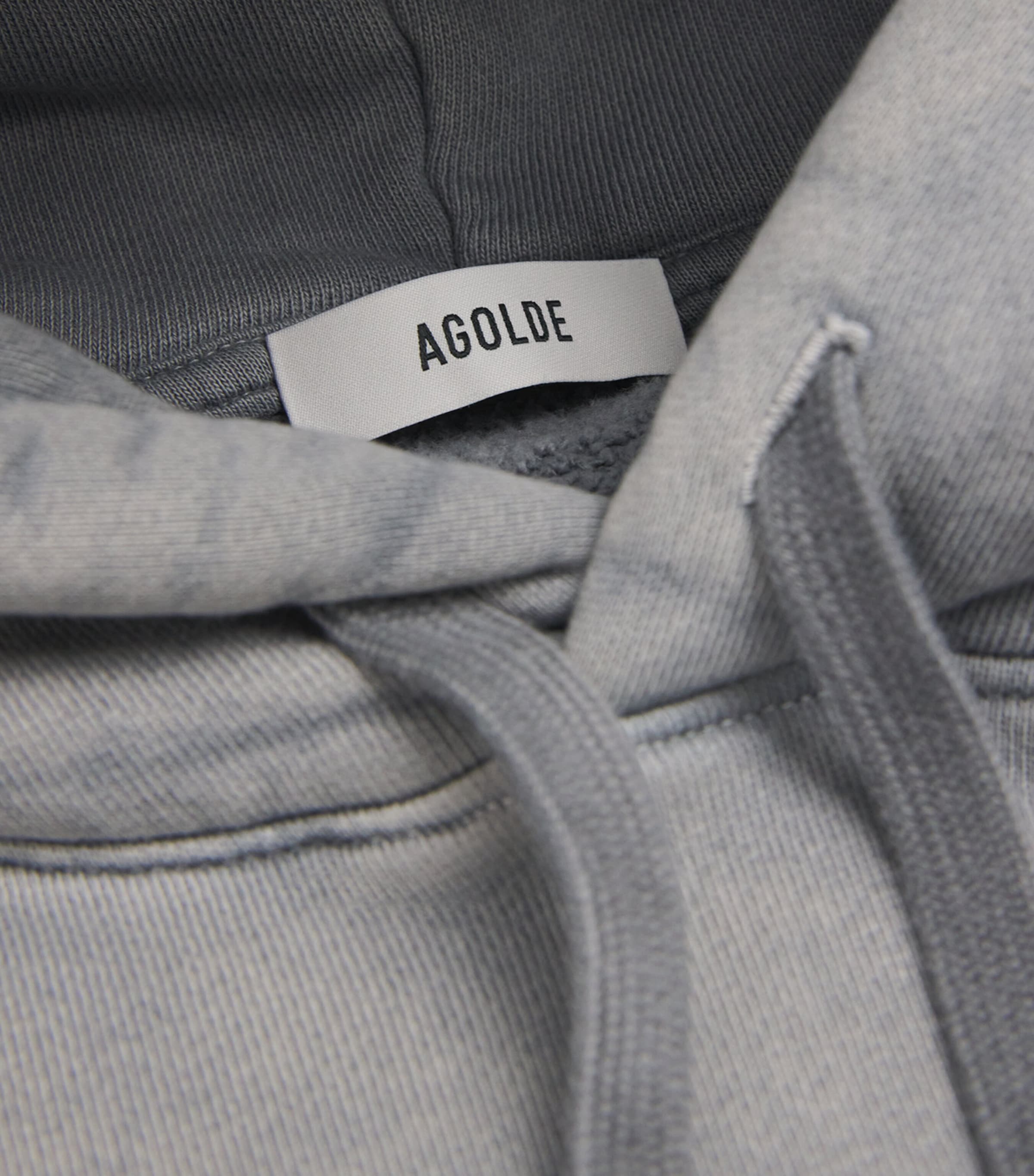 AGOLDE Mens Cotton Salford Hoodie Counter Faded Blk Image 6