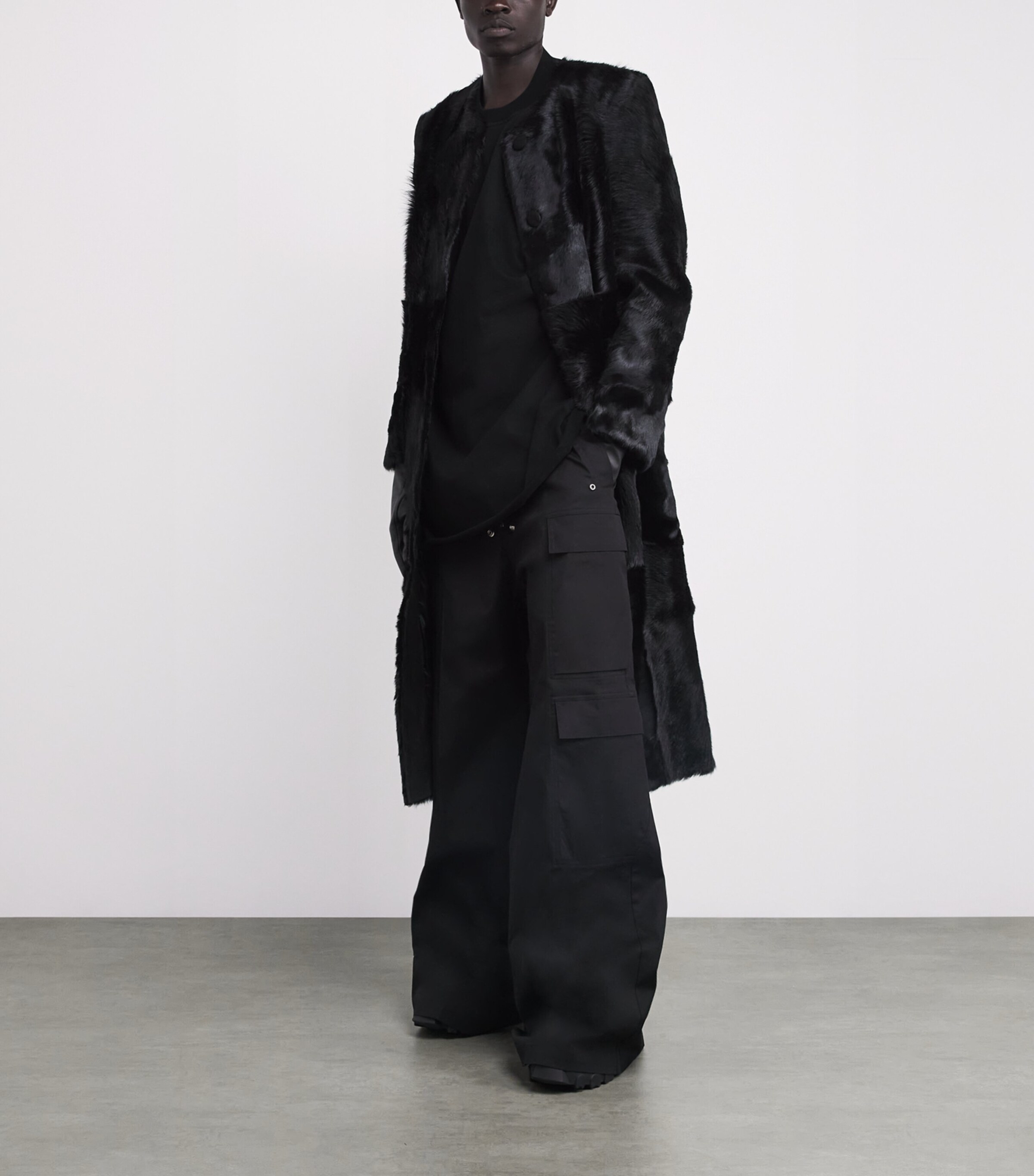Rick Owens Mens Cotton Tommy T-Shirt Black/ Image 2