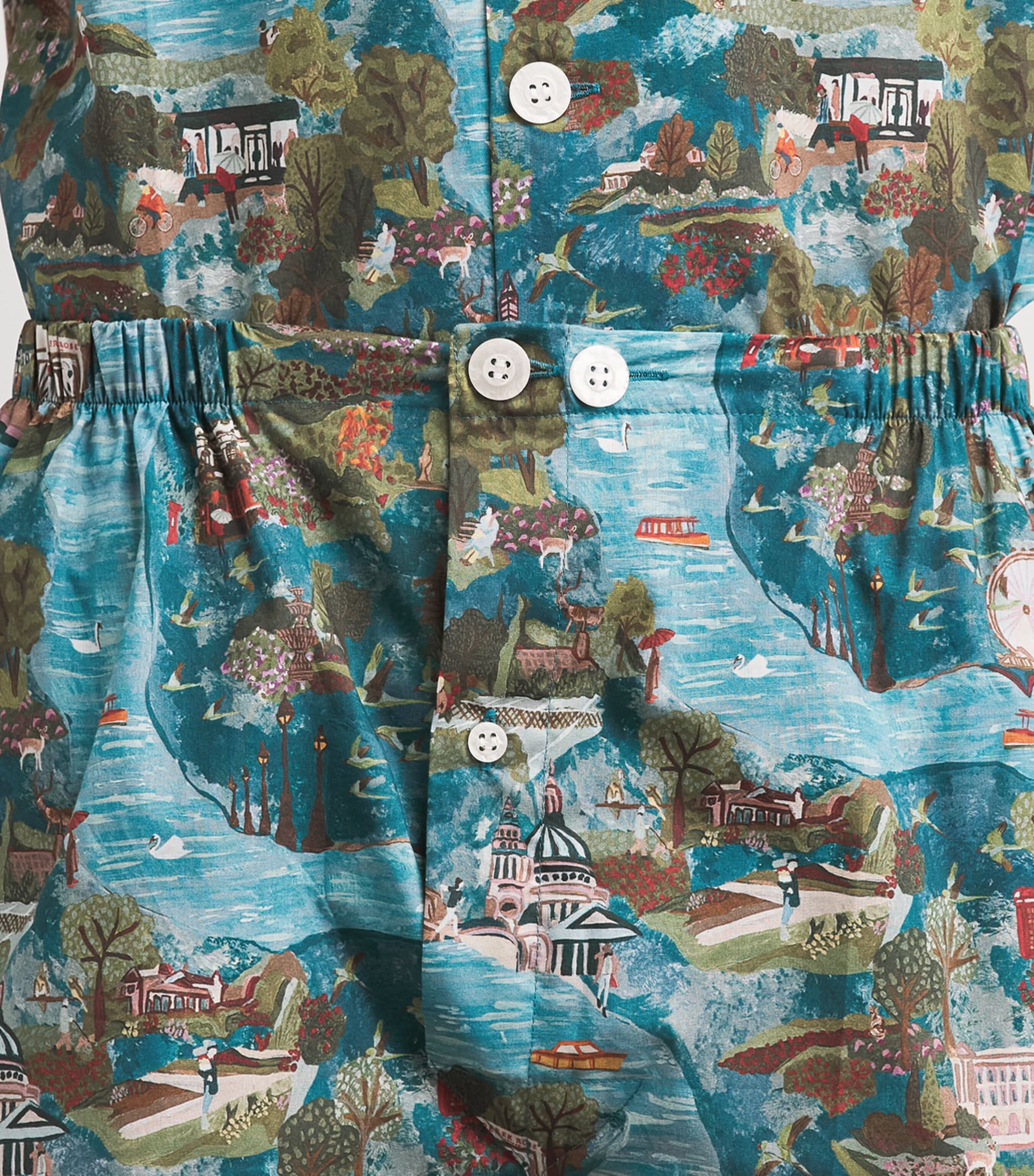 Derek Rose Mens Cotton Ledbury Pyjama Set Mul Image 3