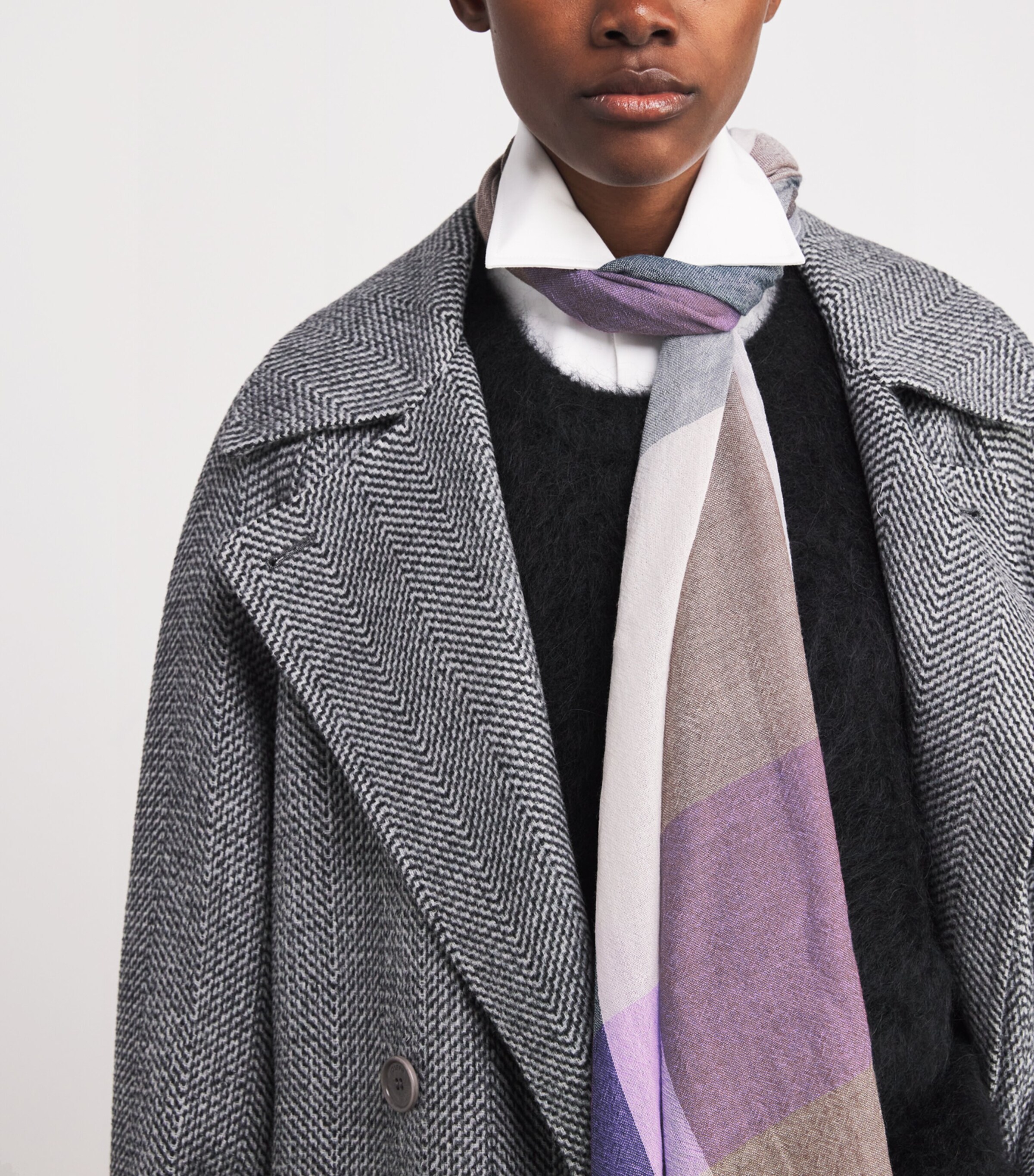 Cashmere Check Ethie Scarf RU7718-00 NTRL/PINK Image 3