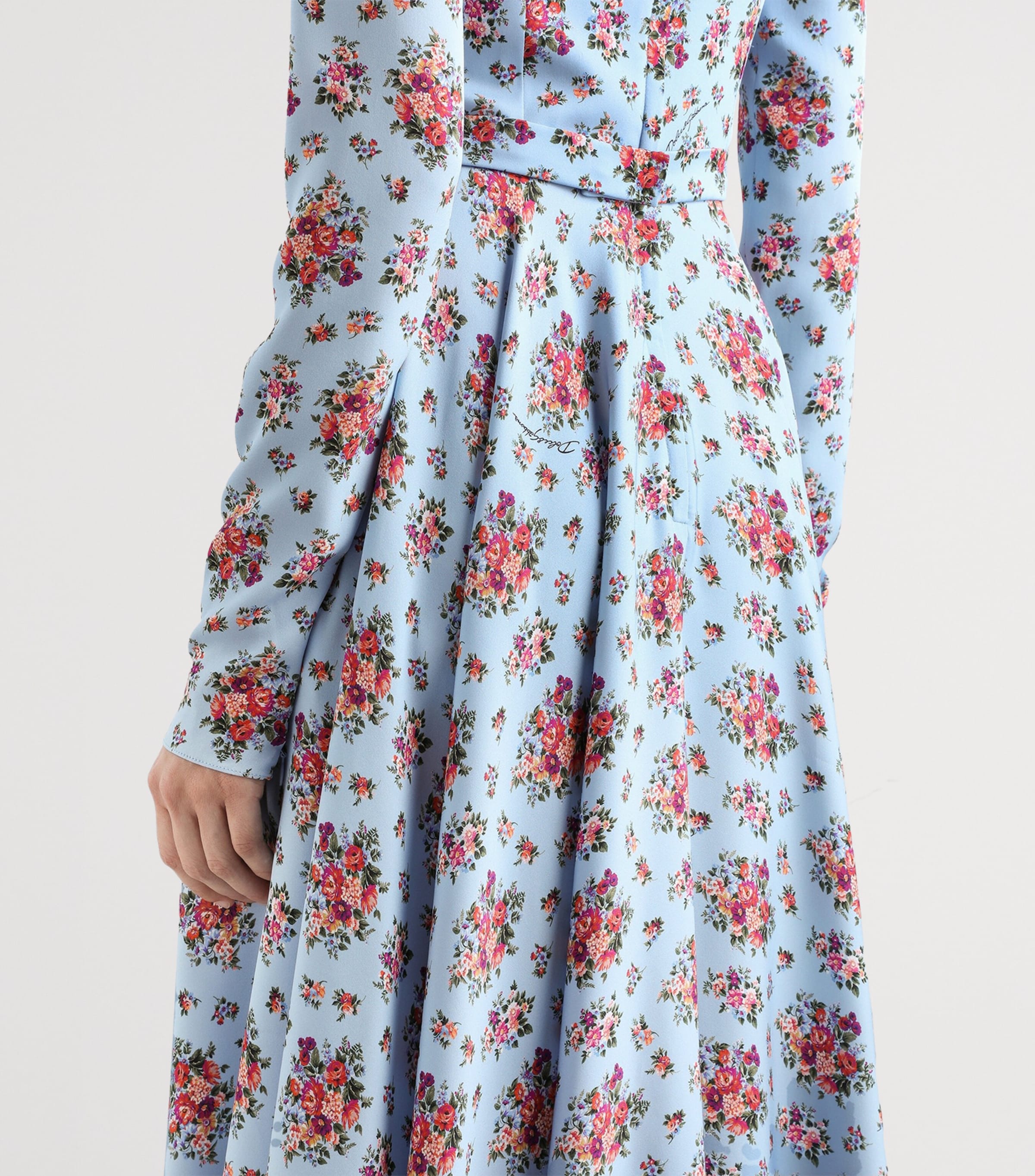 Dolce&Gabbana Womens Stretch-Silk Floral Maxi Dress Mazz Image 5