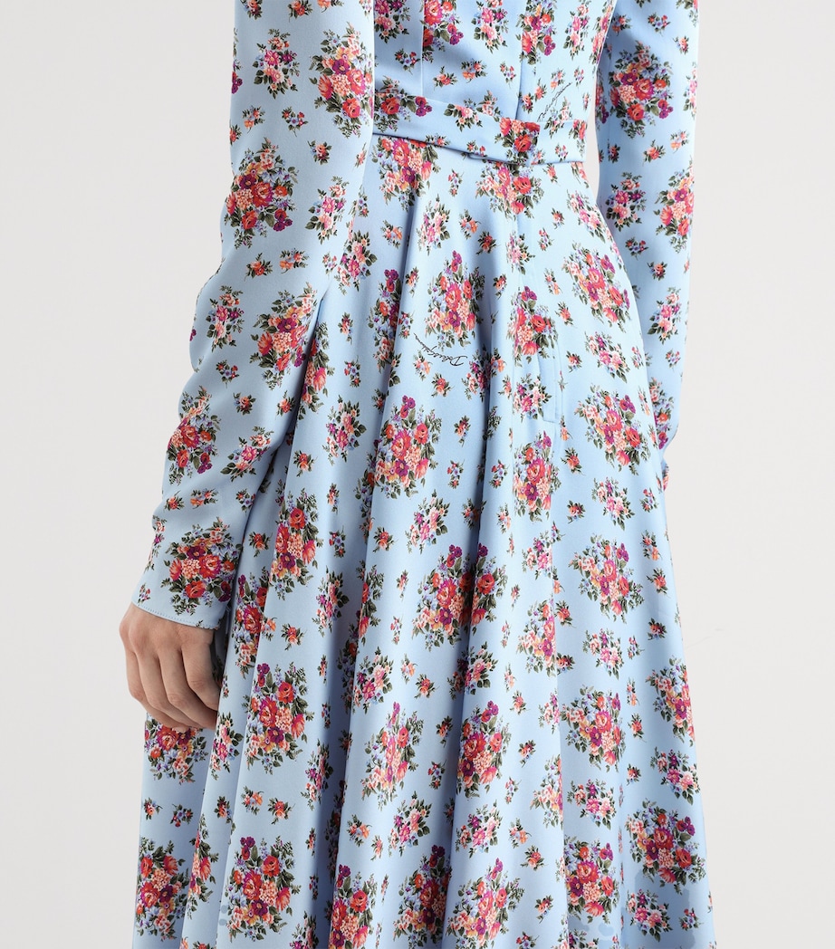 Dolce&Gabbana Womens Stretch-Silk Floral Maxi Dress Mazz Image 5