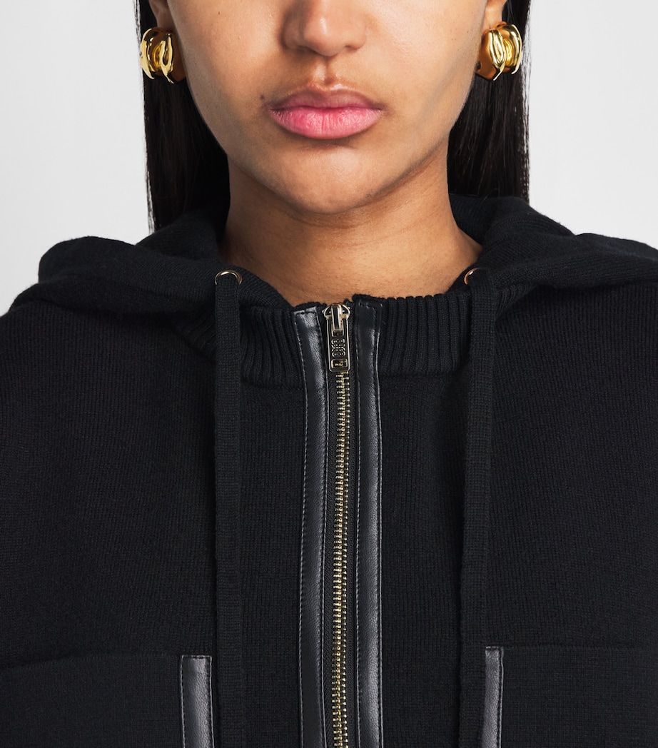 Sandro Paris Womens Zip-Up Cardigan Black Image 3