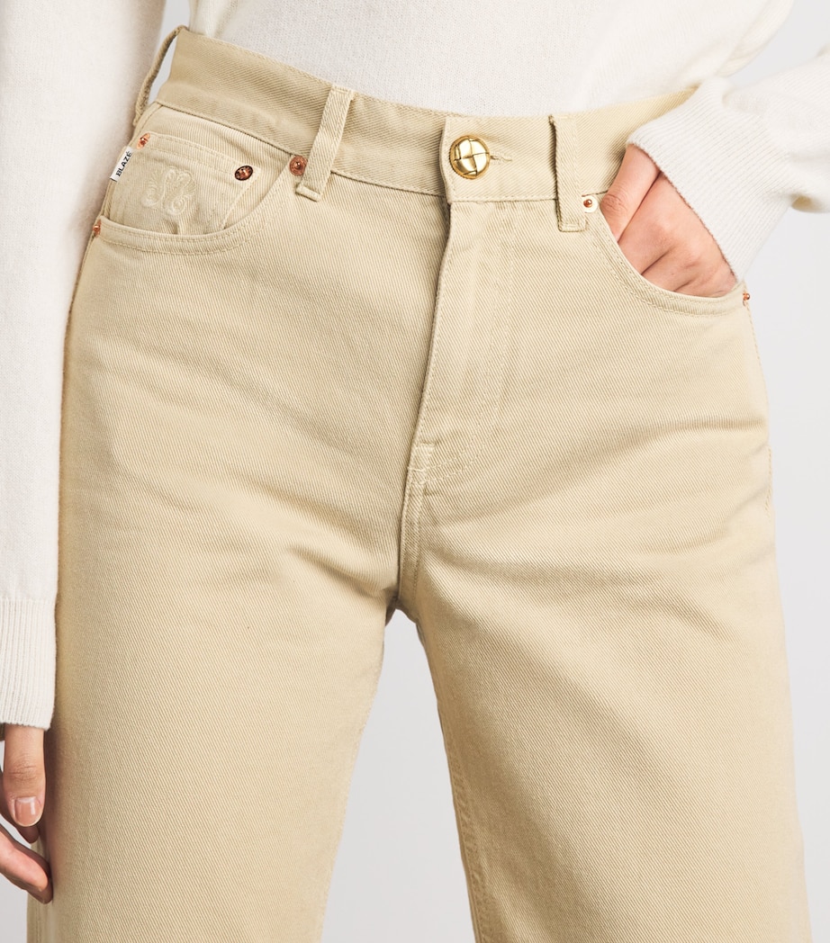 Blazé Milano Womens Nariida Java Straight Jeans Almond Image 3