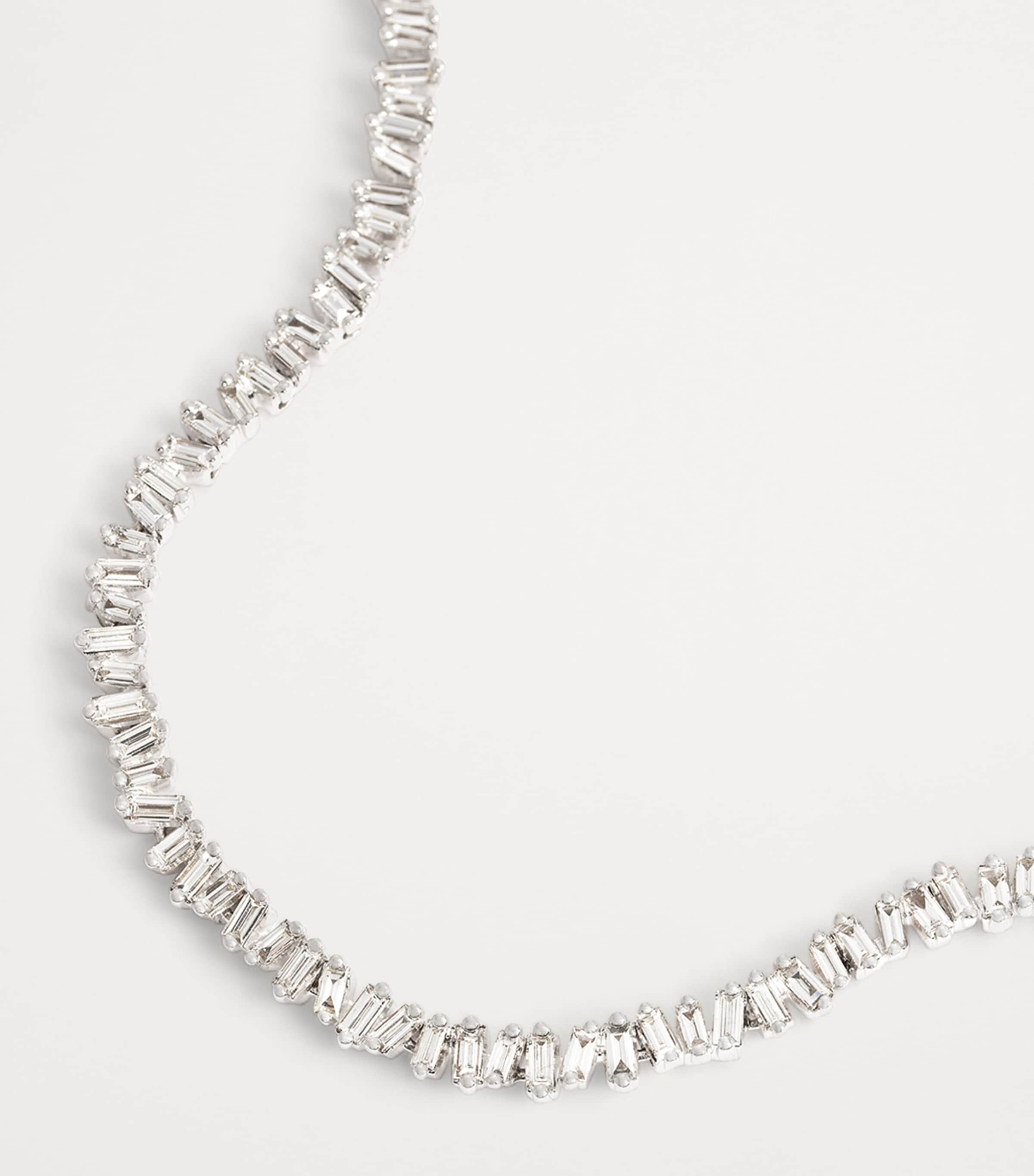 White Gold and Diamond Classic Tennis Necklace 18K WG/WD Image 3