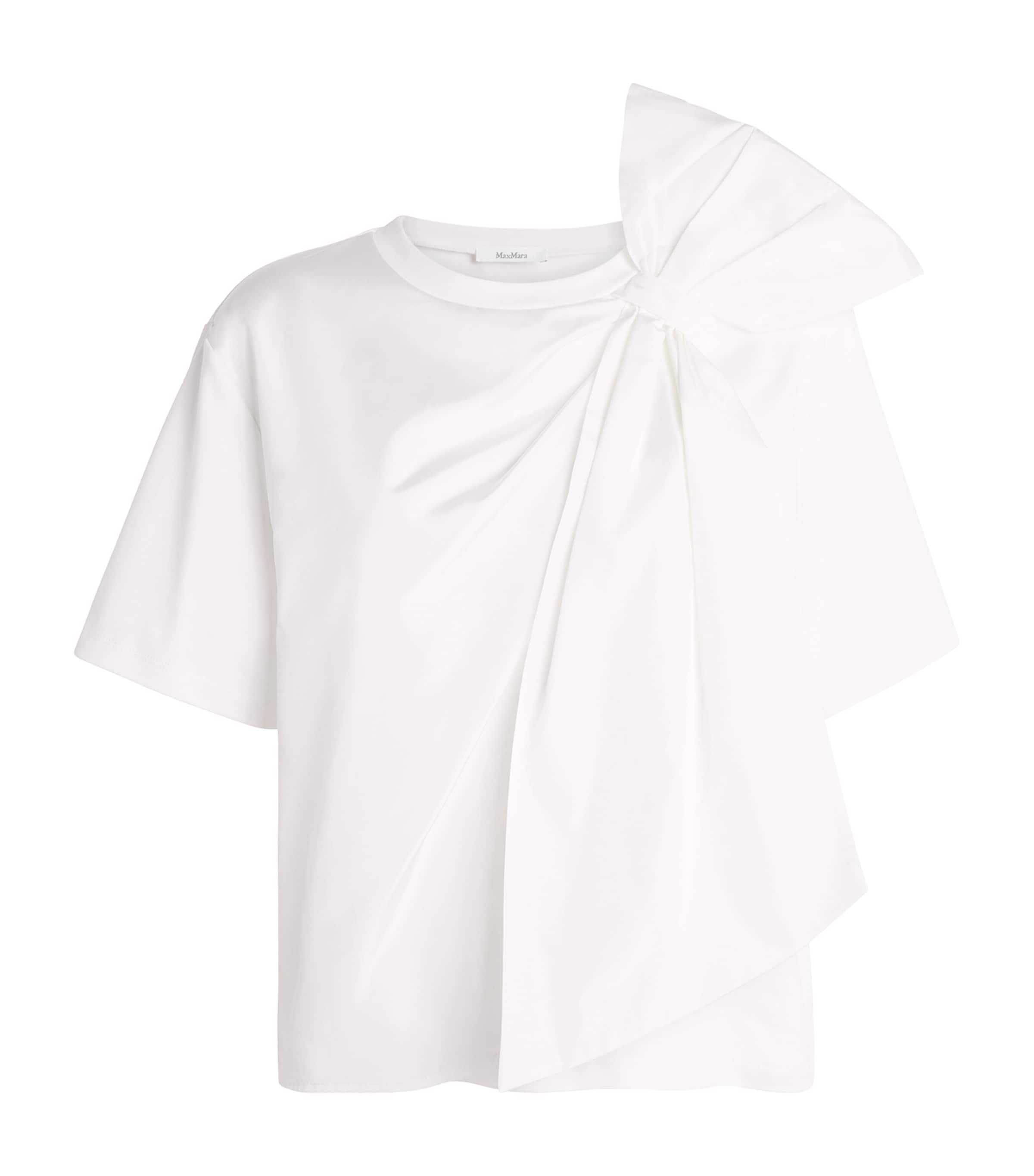 【関税&送料込み】Max Mara Bow-Print Cotton T-Shirt Clothi Max Mara Cotton Bow-Detail T-Shirt | Harrods US