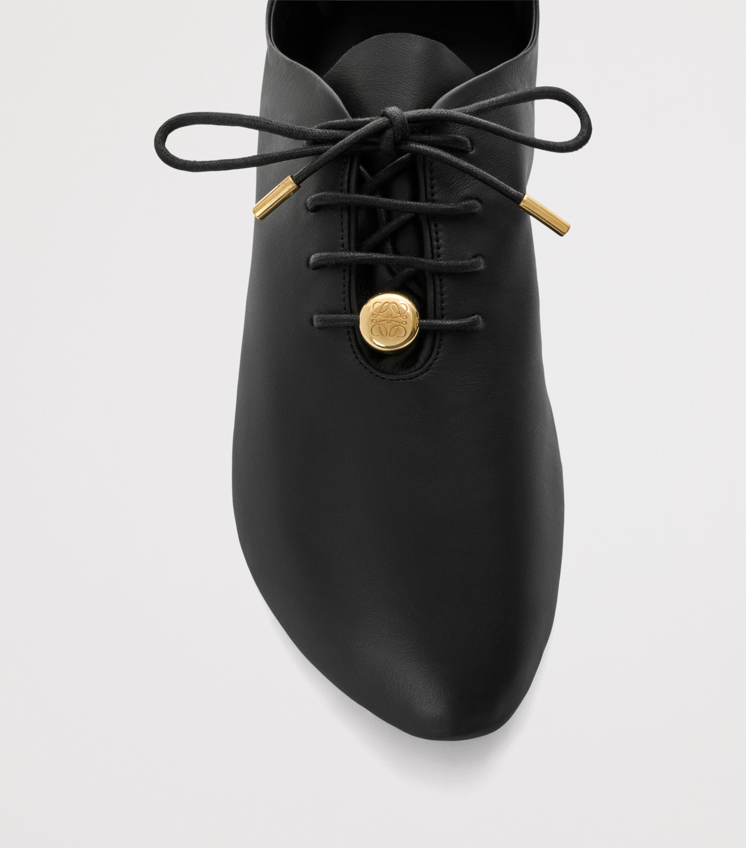 LOEWE Black Leather Pebble Soft Lace-Up Shoes | Harrods US