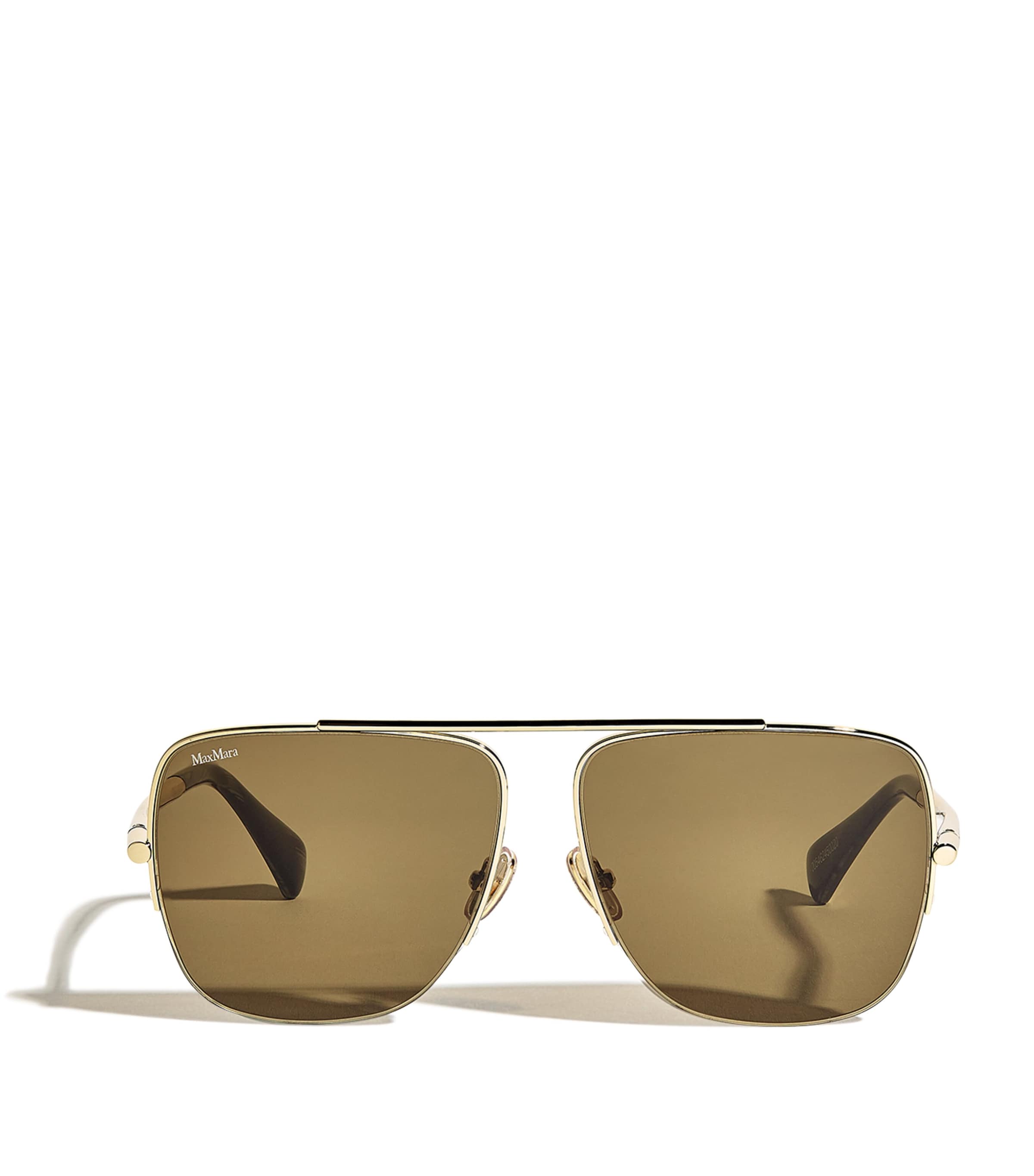 Max Mara Metal Aviator Sunglasses In Green