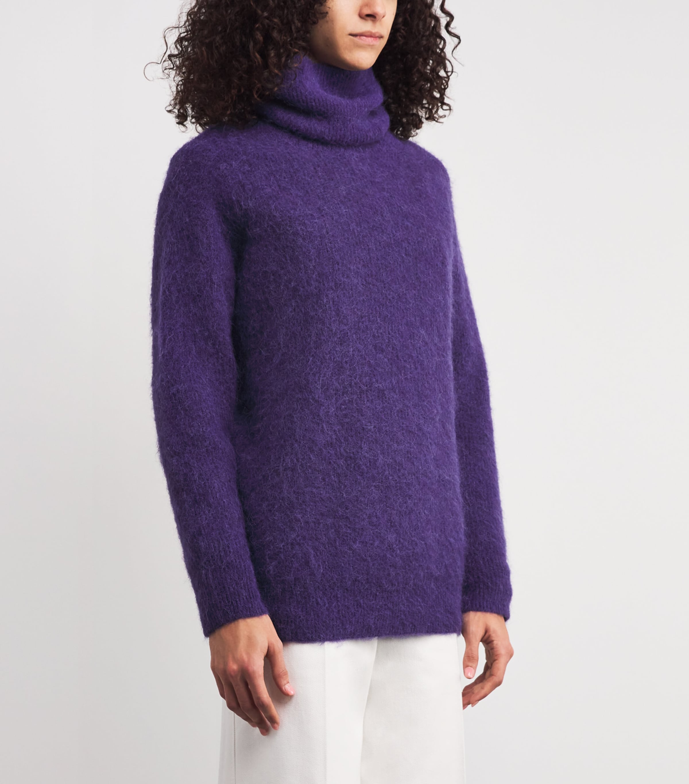 Brushed Alpaca-Blend Meslay Rollneck Sweater VIOLET Image 3