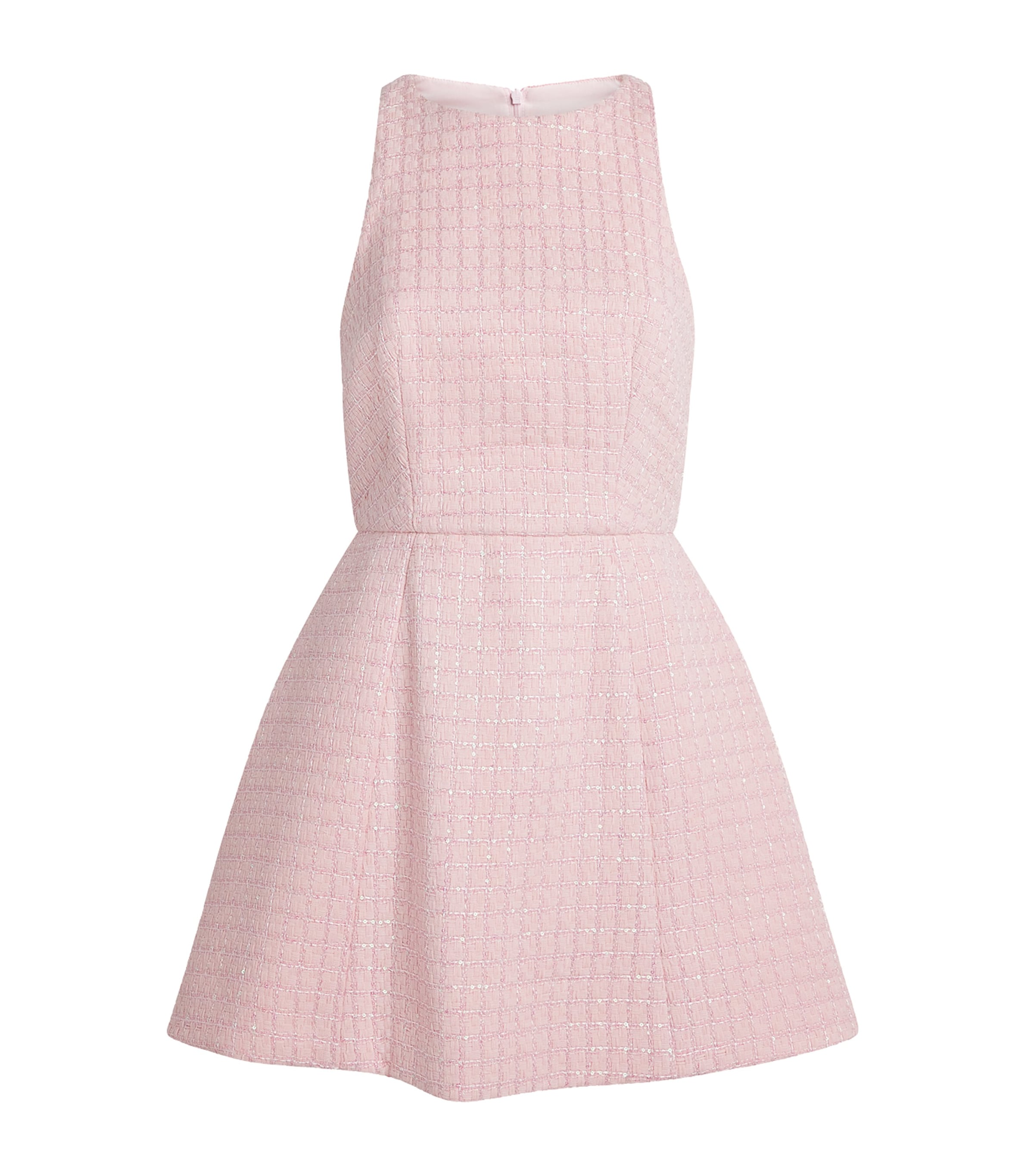 Tweed Sequinned Mini Dress PINK Image 1
