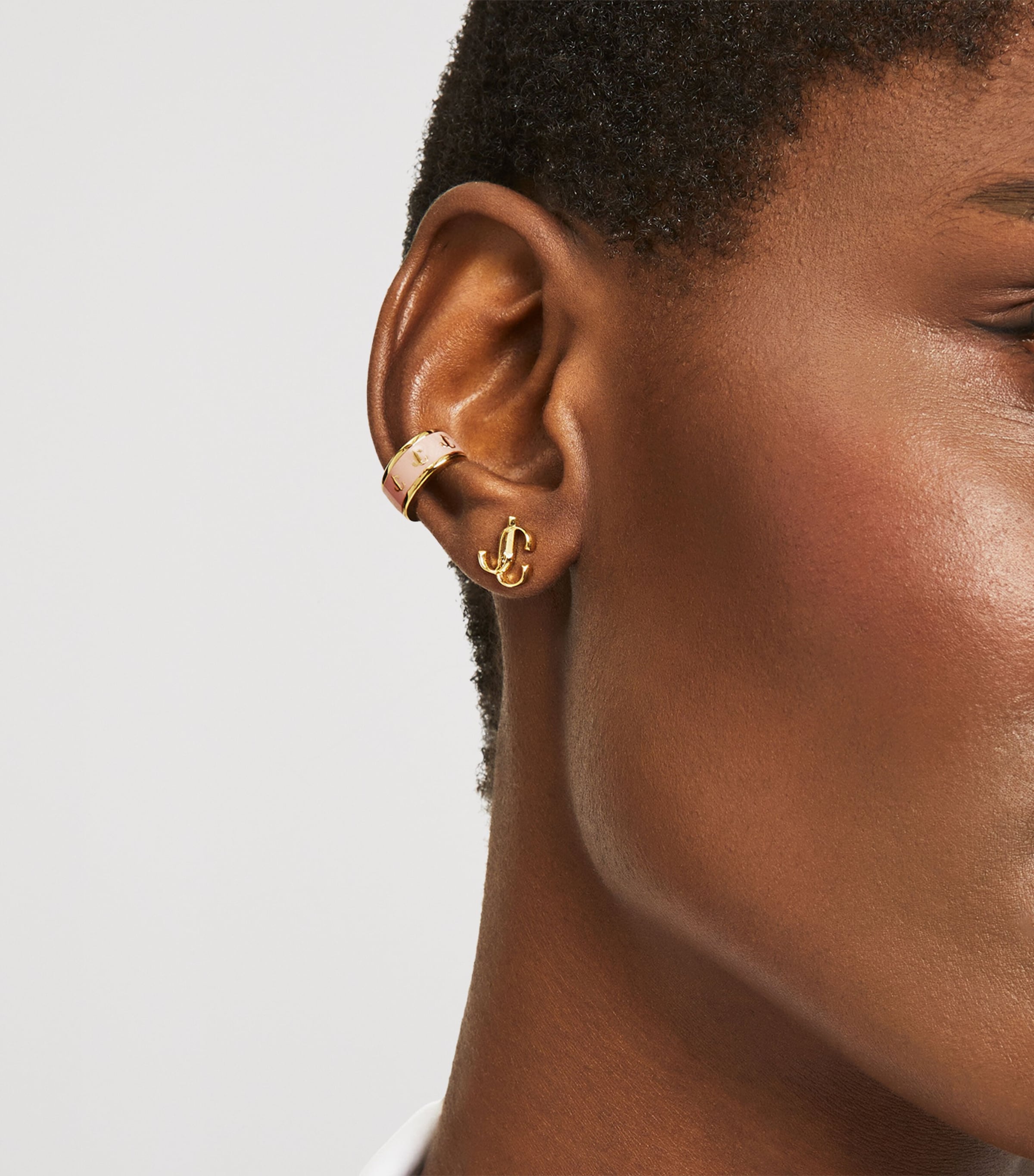 Jimmy Choo JC Logo Mini Stud Earrings Gold Image 2