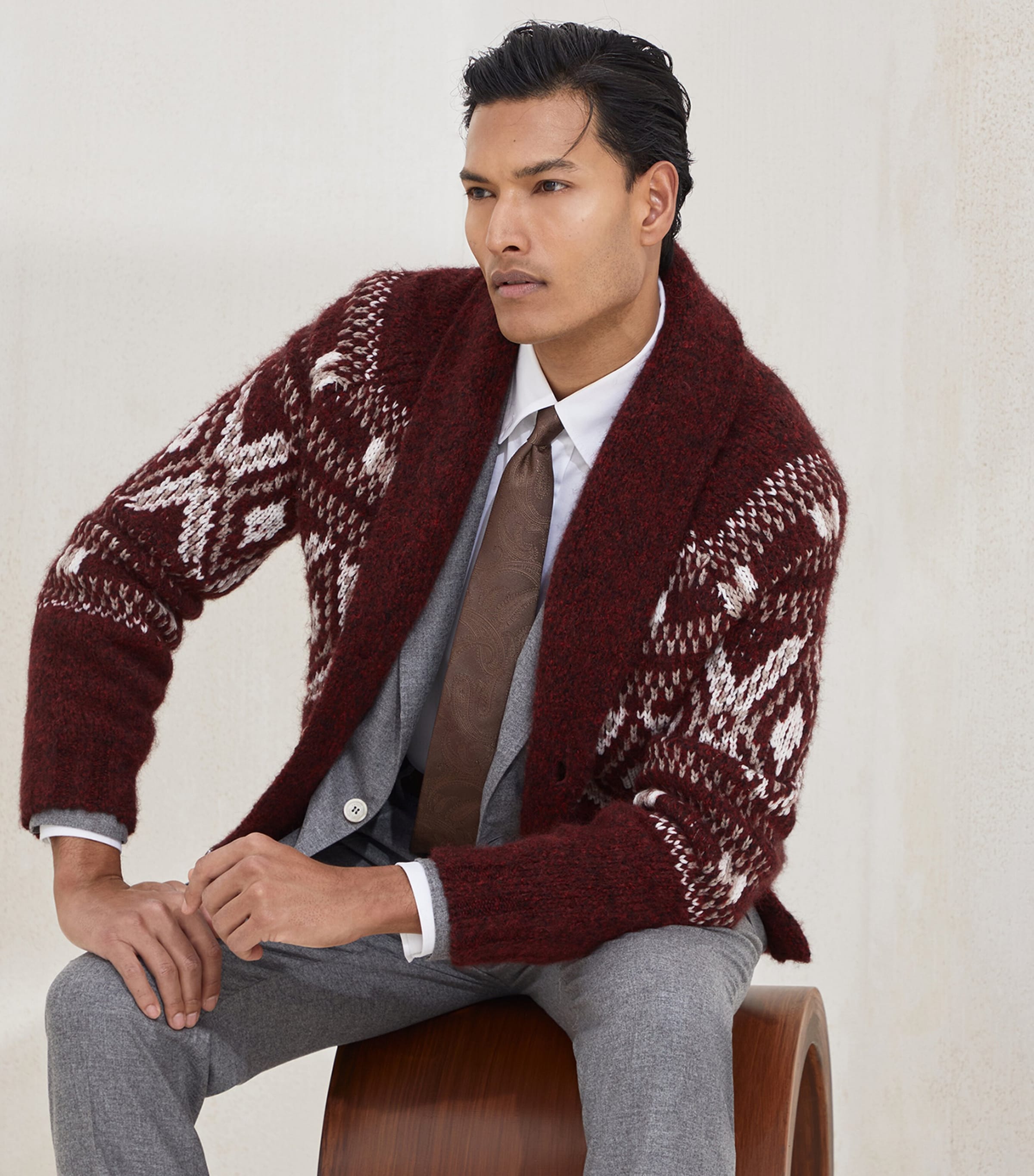 Wool-Blend Jacquard Cardigan CMA82 Image 5