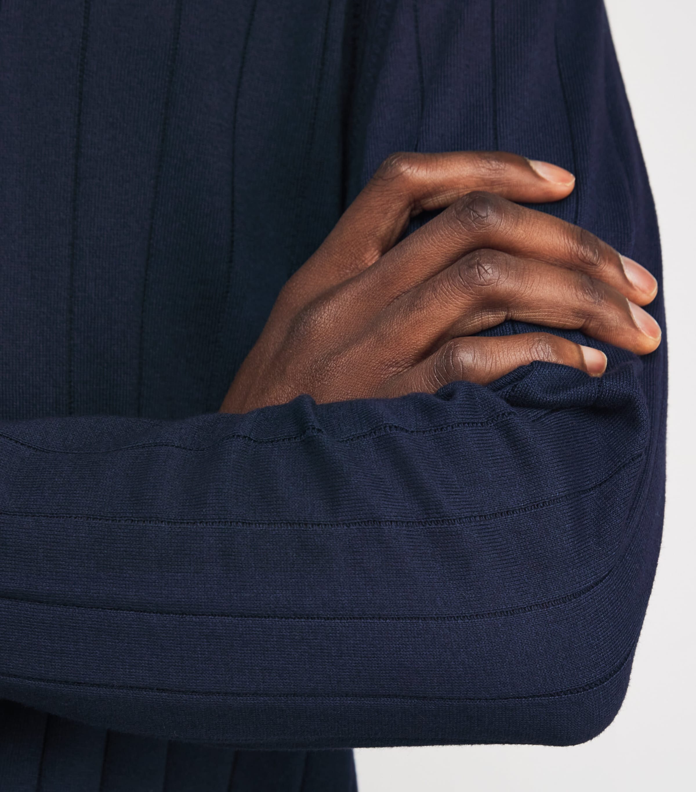 Pima Cotton Crew-Neck Jumper 1 NAVY BLUE Image 6