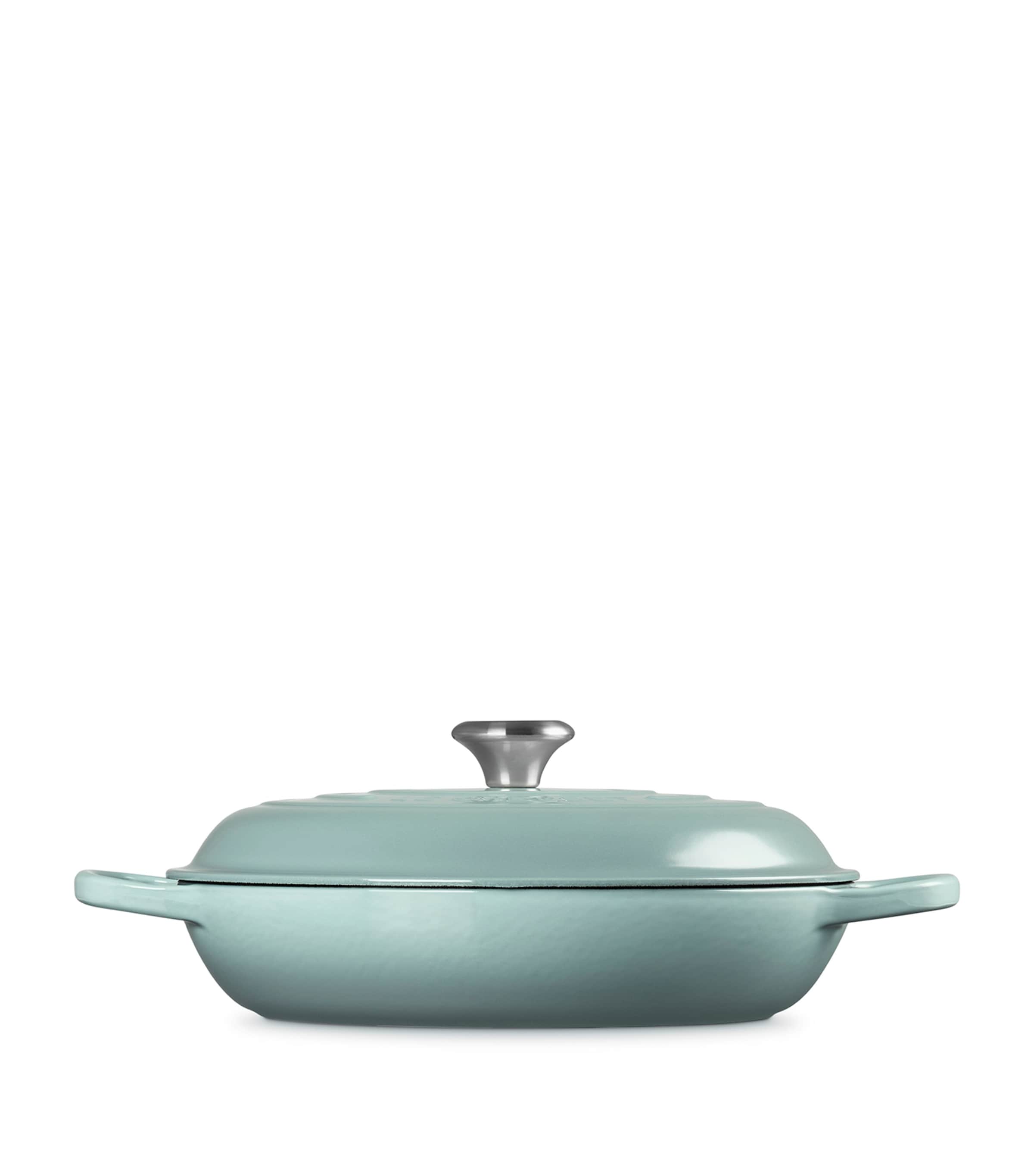 Le Creuset Cast Iron Shallow Casserole Dish (30cm) Sea Salt Image 2