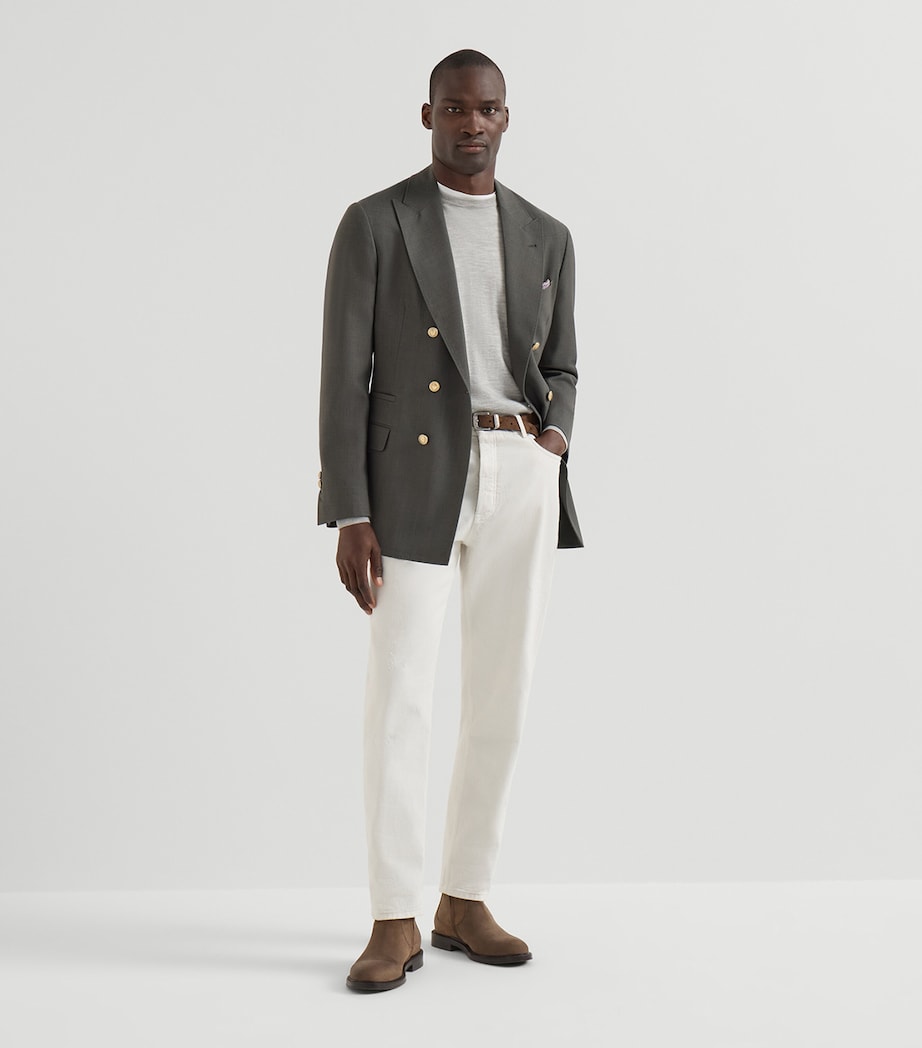 Brunello Cucinelli Mens Cashmere-Silk Crew-Neck Sweater Image 2