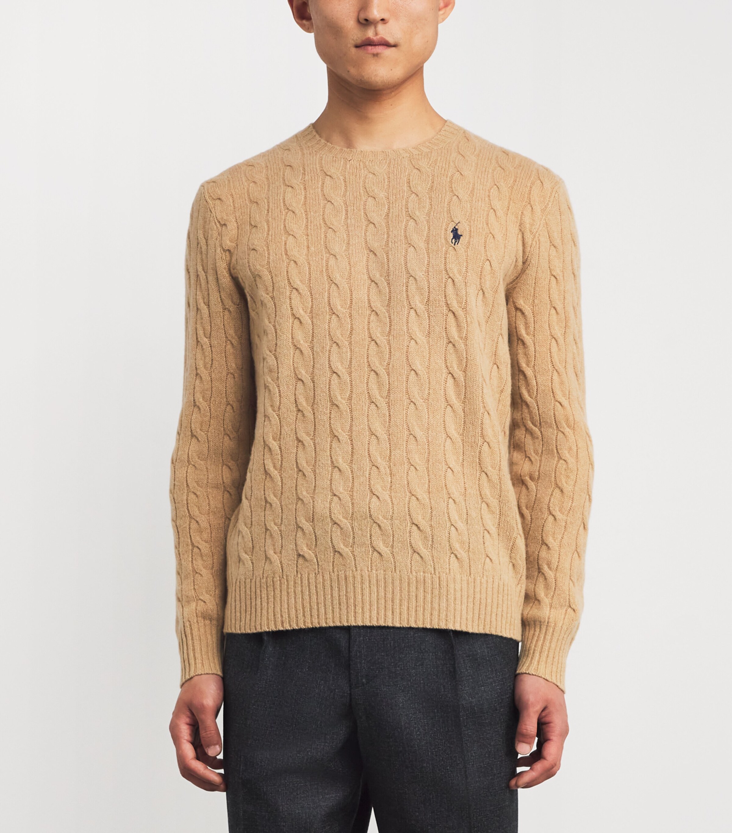 Wool-Cashmere Cable-Knit Sweater BROWN Image 3