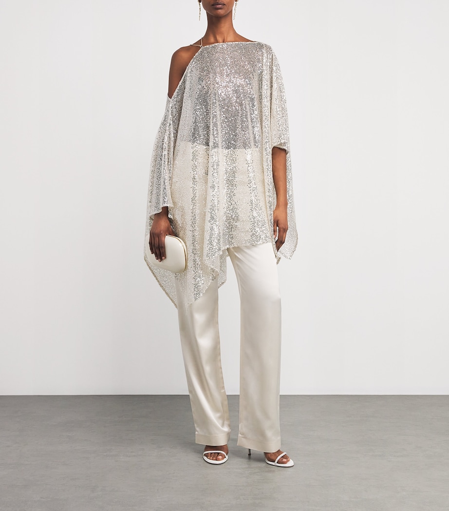Semi-Sheer Sza Sza Disco Mini Dress CHAMPAGNE Image 2
