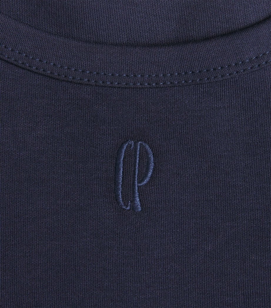 Claudie Pierlot Womens Cotton Ruffle-Detail Tank Top Navy Image 6