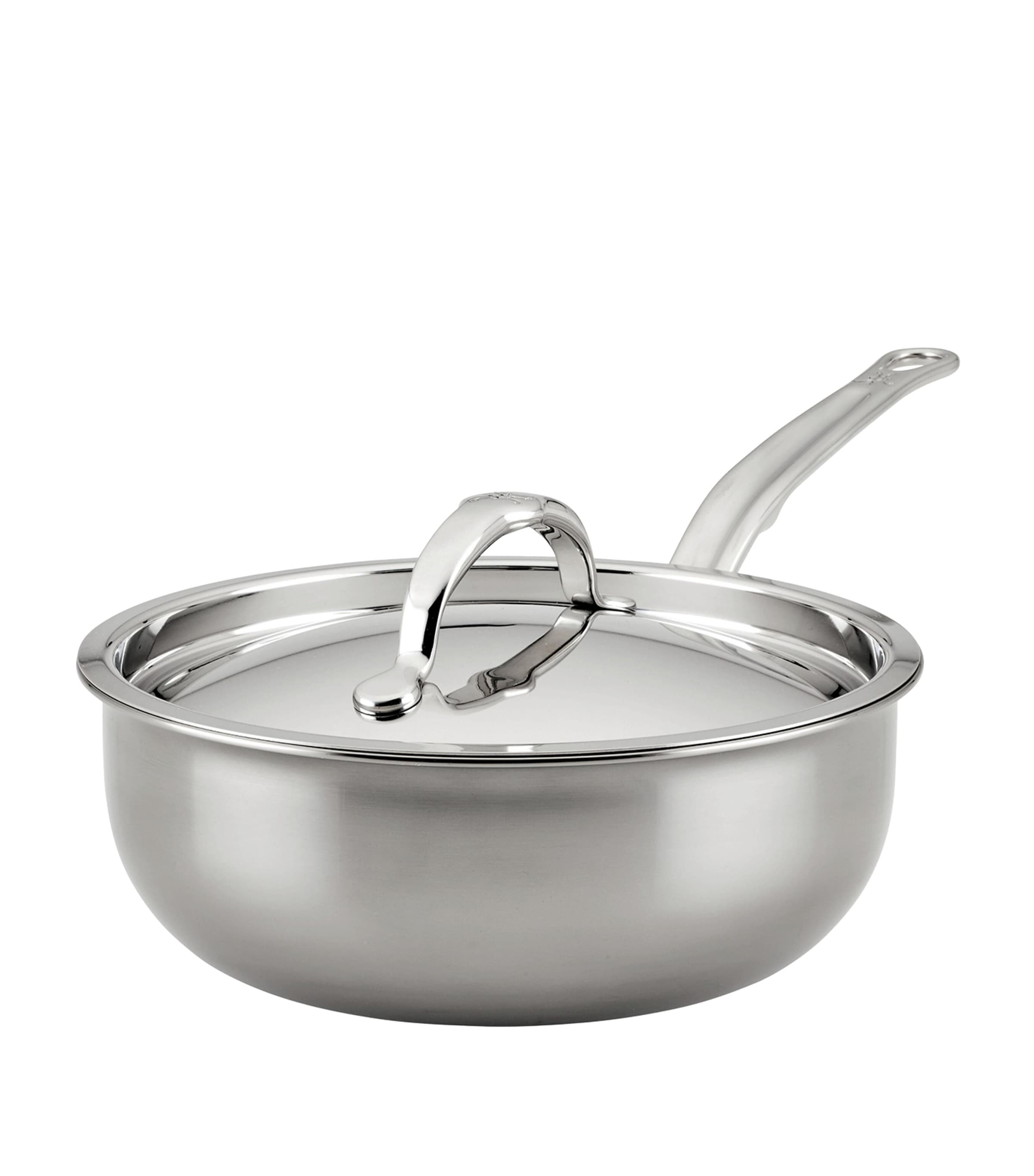 Hestan Stainless Steel Nanobond Saucepan With Lid In Silver
