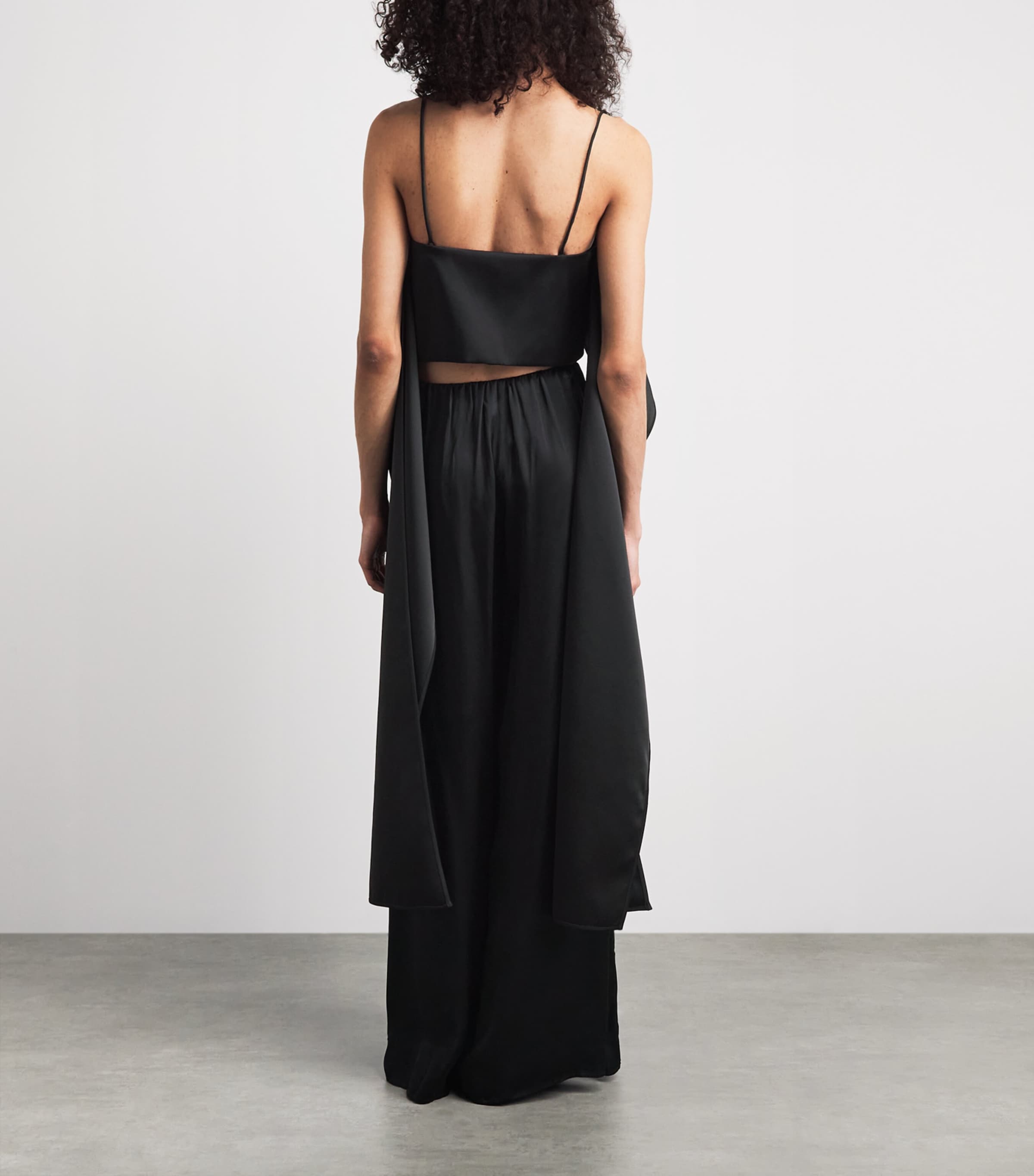 CAMILLA AND MARC Womens Satin Draped Tamar Top Black Dblk Image 5