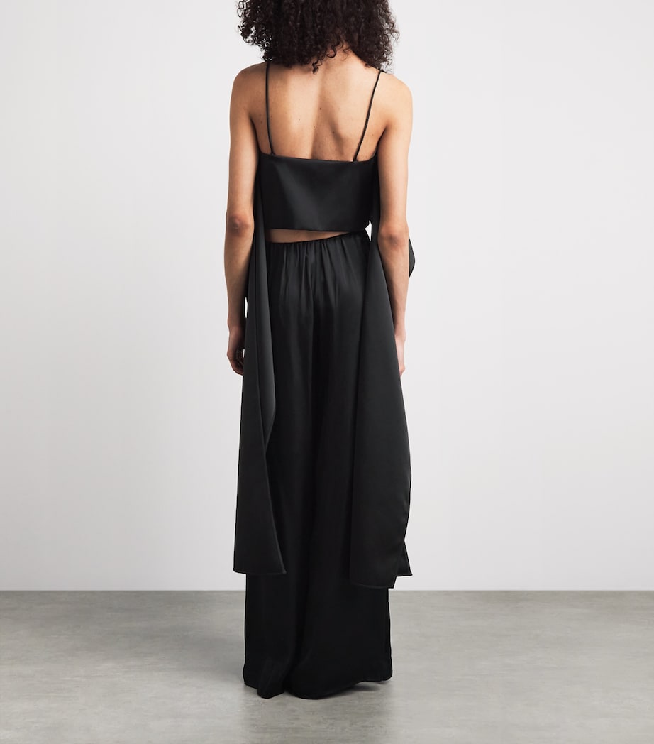 CAMILLA AND MARC Womens Satin Draped Tamar Top Black Dblk Image 5
