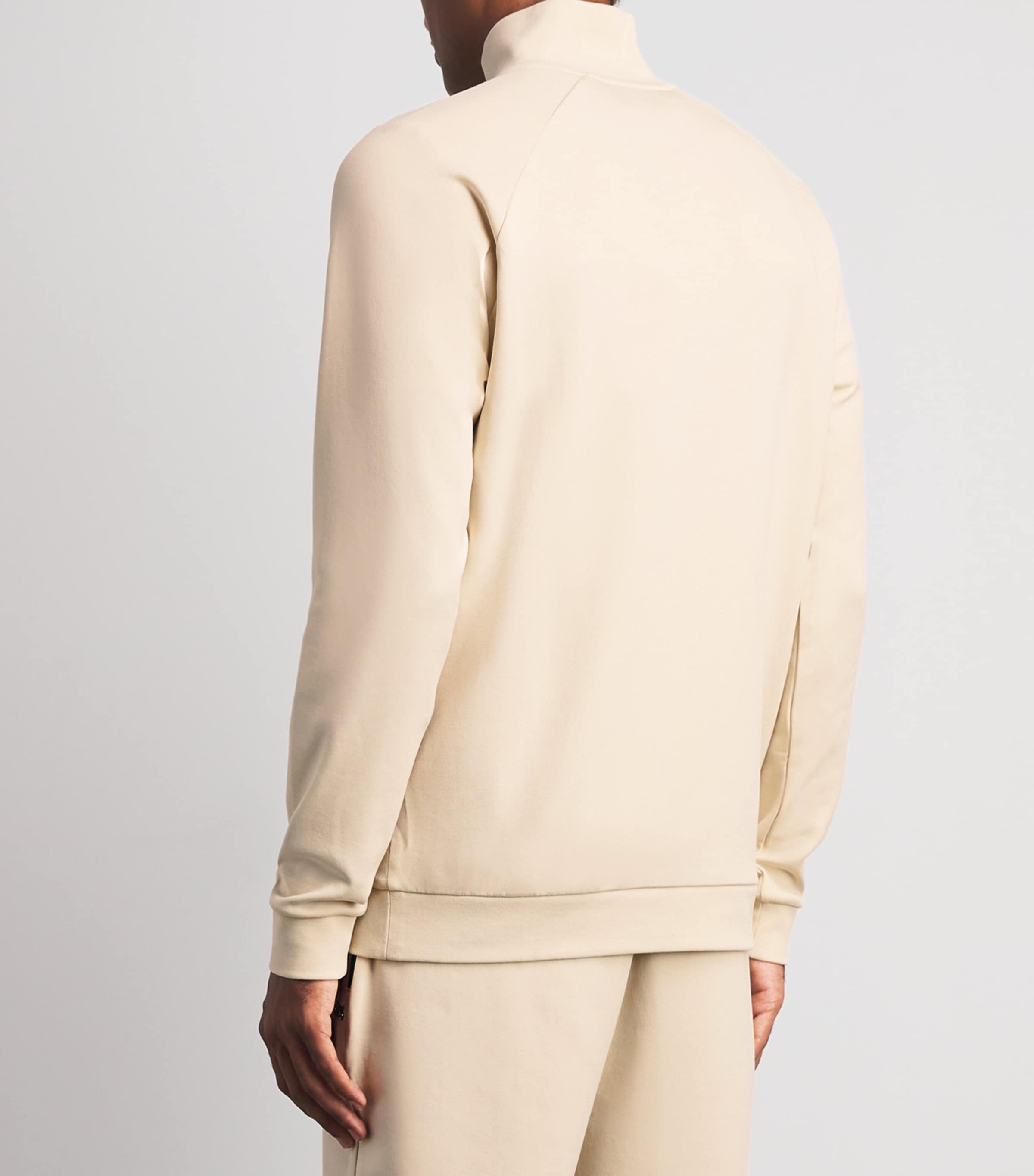 BOSS Mens Sense Quarter-Zip Sweatshirt Open White Image 5