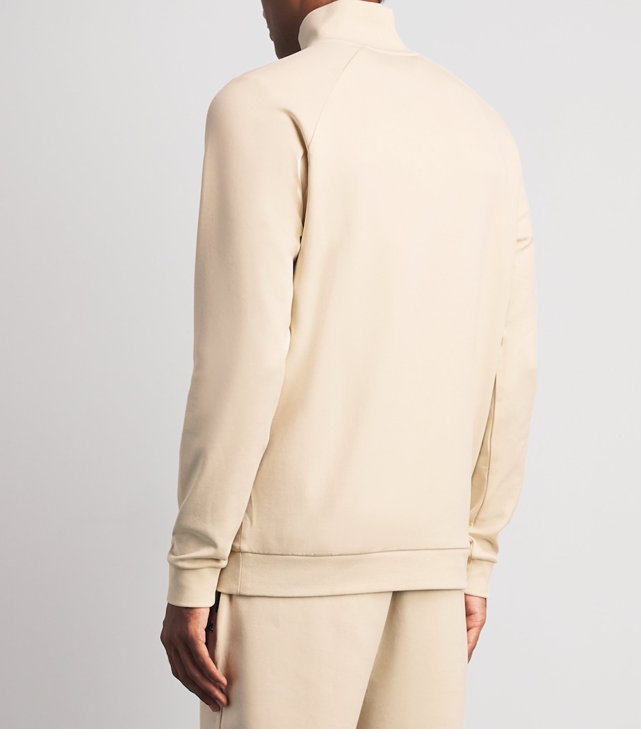 BOSS Mens Sense Quarter-Zip Sweatshirt Open White Image 5