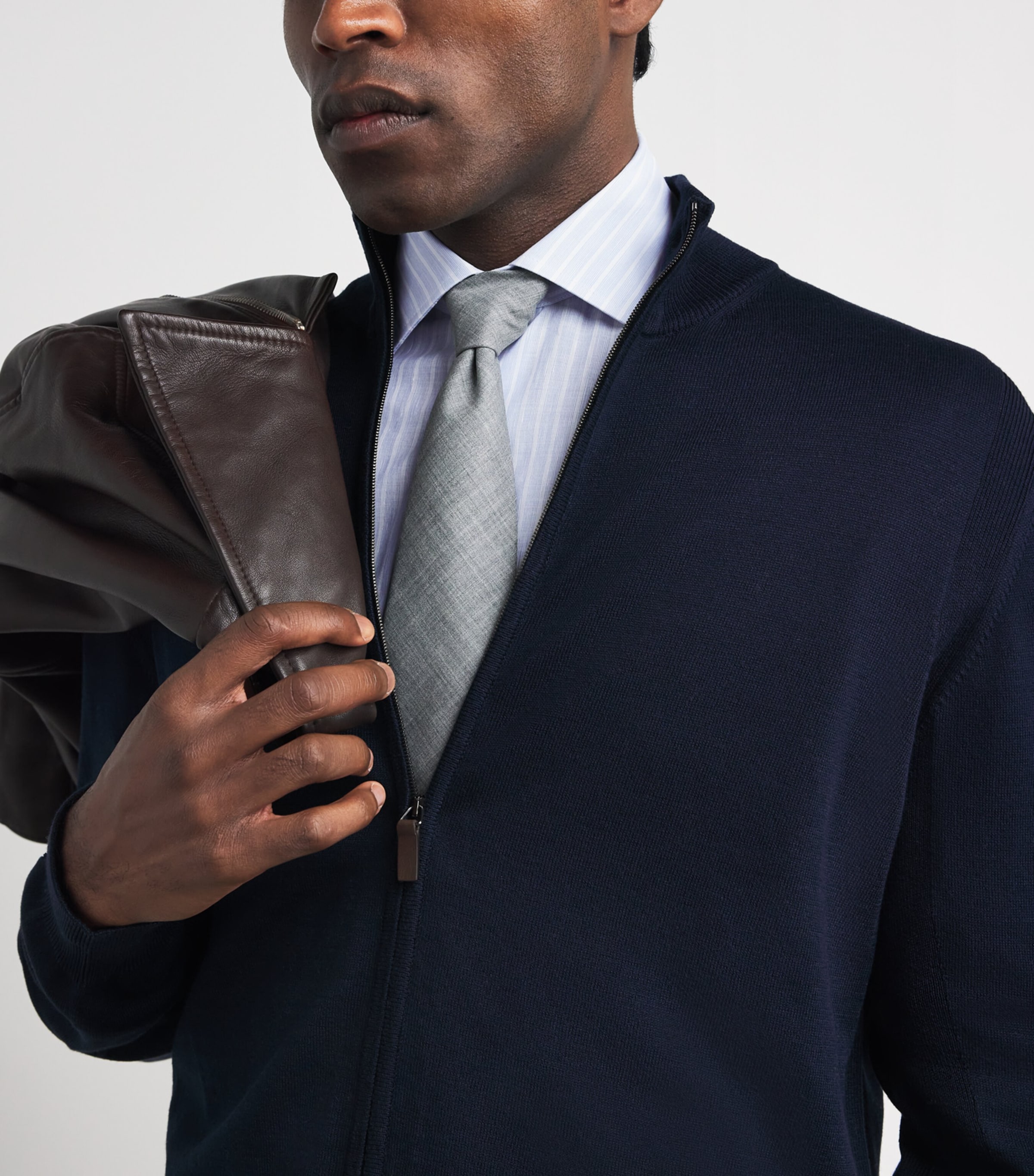 Canali Mens Cotton-Linen Stripe Shirt Image 3