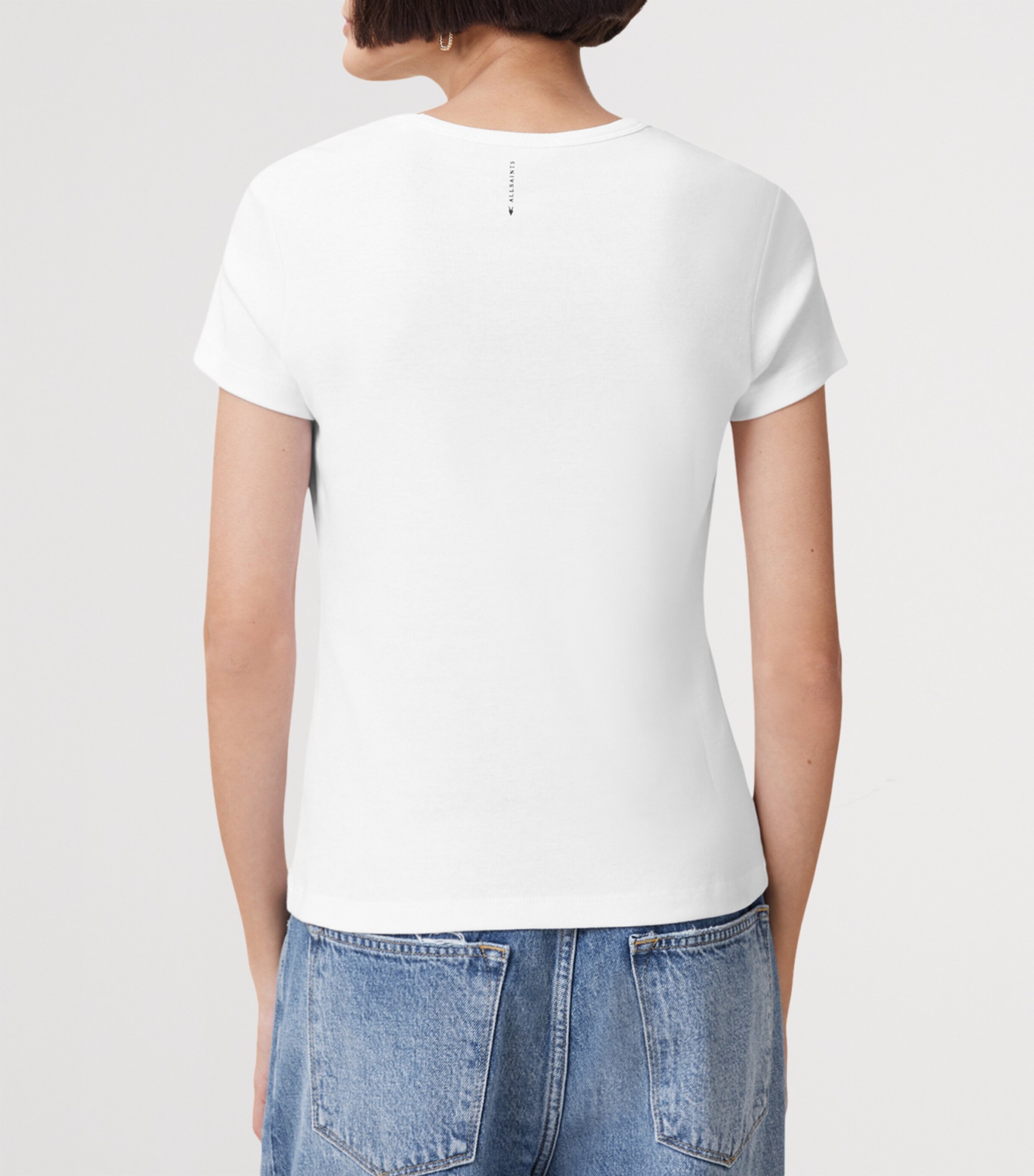 AllSaints Womens Organic Cotton Stevie T-Shirt Optic White Image 7