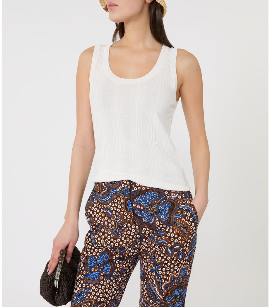 Weekend Max Mara Womens Rib-Knit Tank Top White Image 5