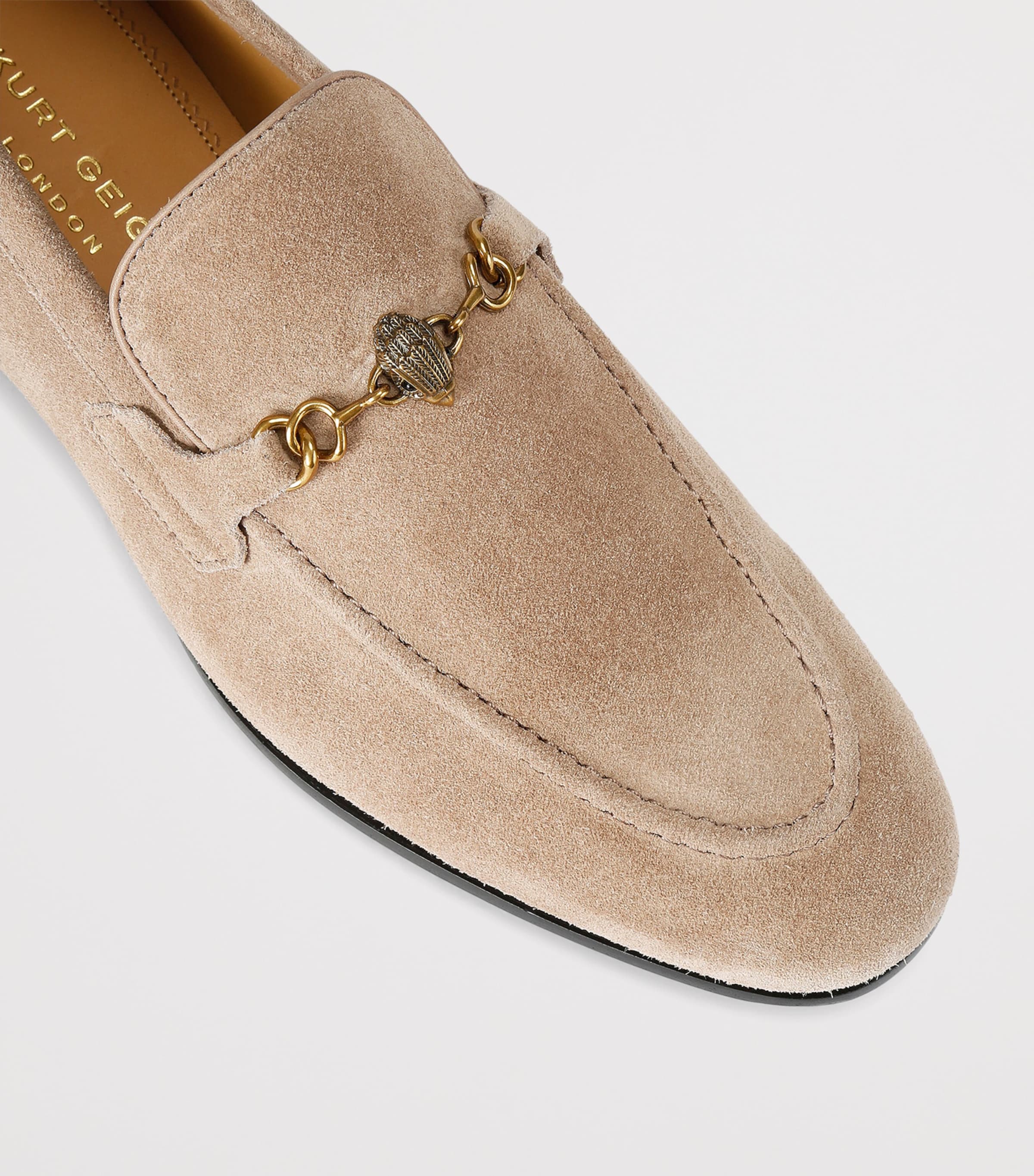 Kurt Geiger London Suede Alton Loafers Taupe Image 2