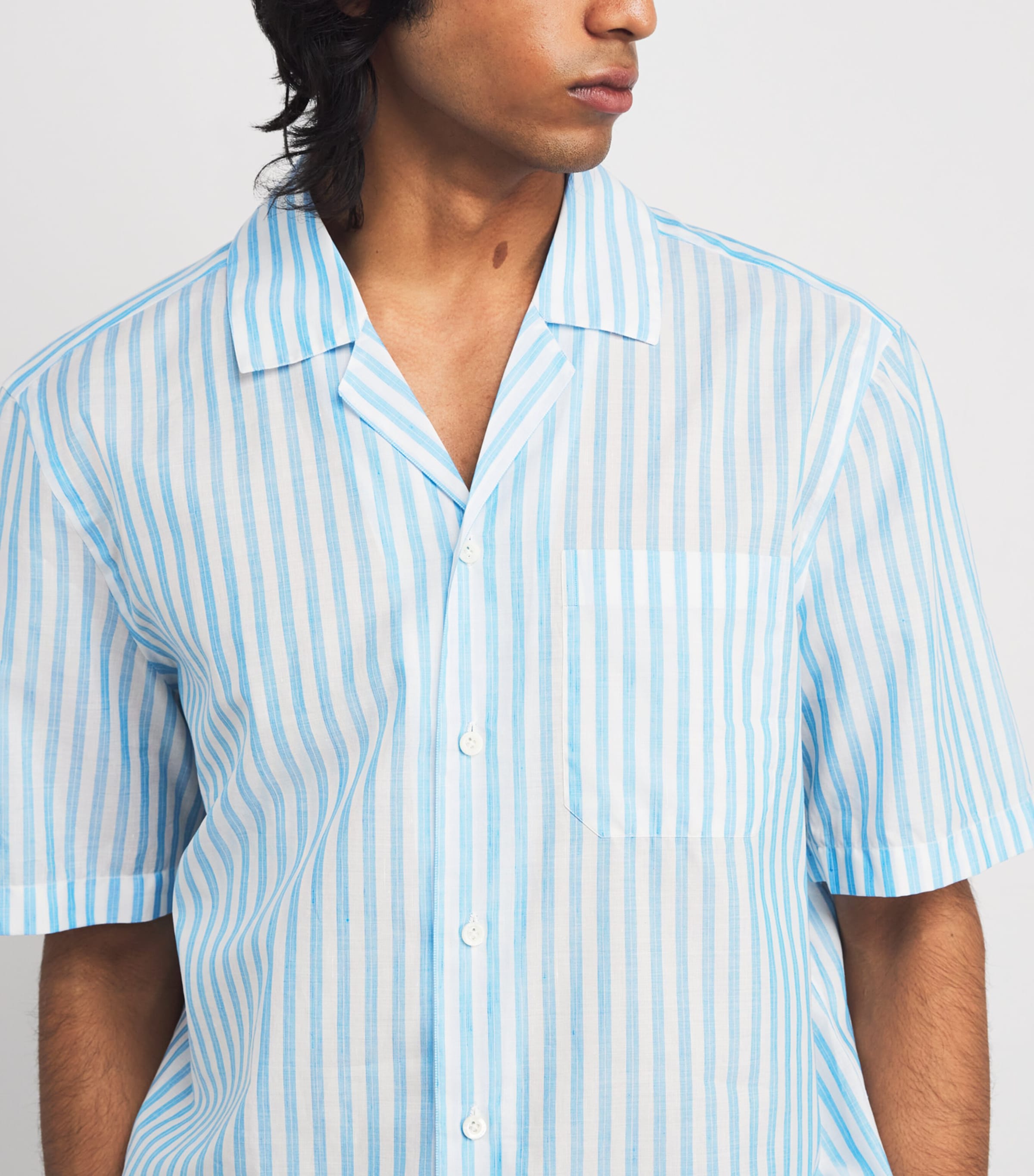 Cotton-Linen Stripe Shirt 01 Image 6