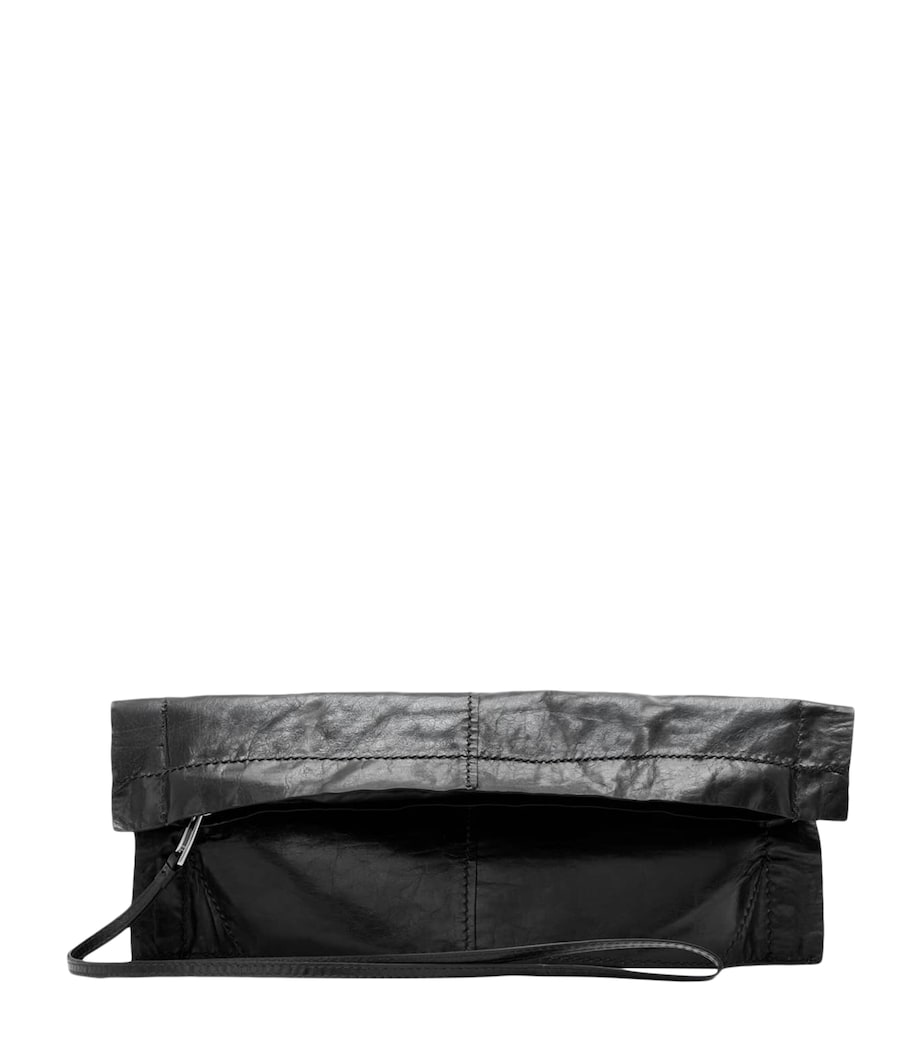 AllSaints Leather Lutece Clutch Bag Black Image 1