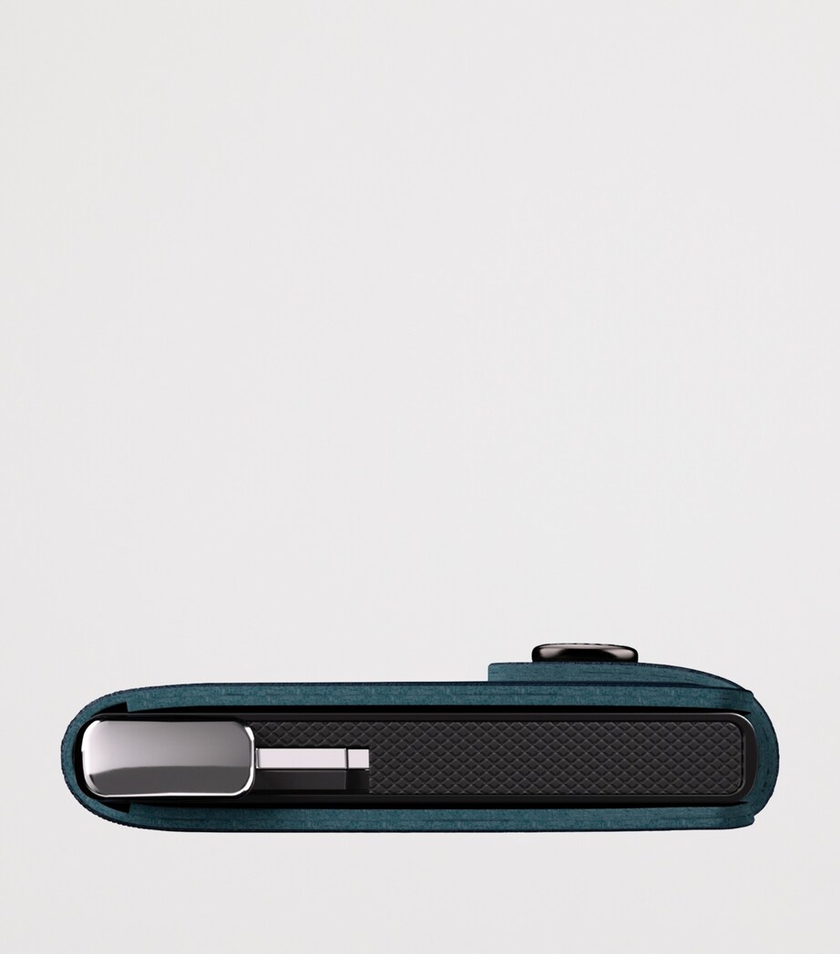 Leather Embossed Lines Miniwallet TEAL Image 5
