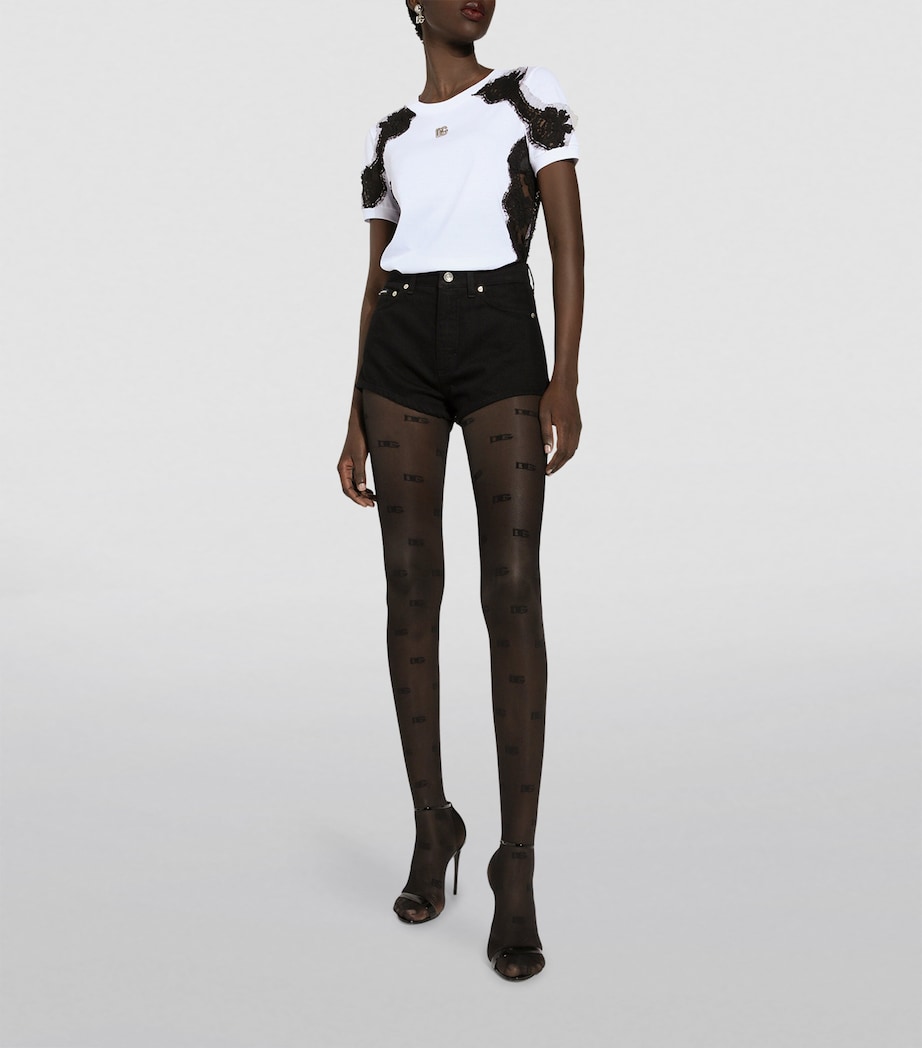 Lace-Trim Logo T-Shirt S9000-COMBINED COLOU Image 5